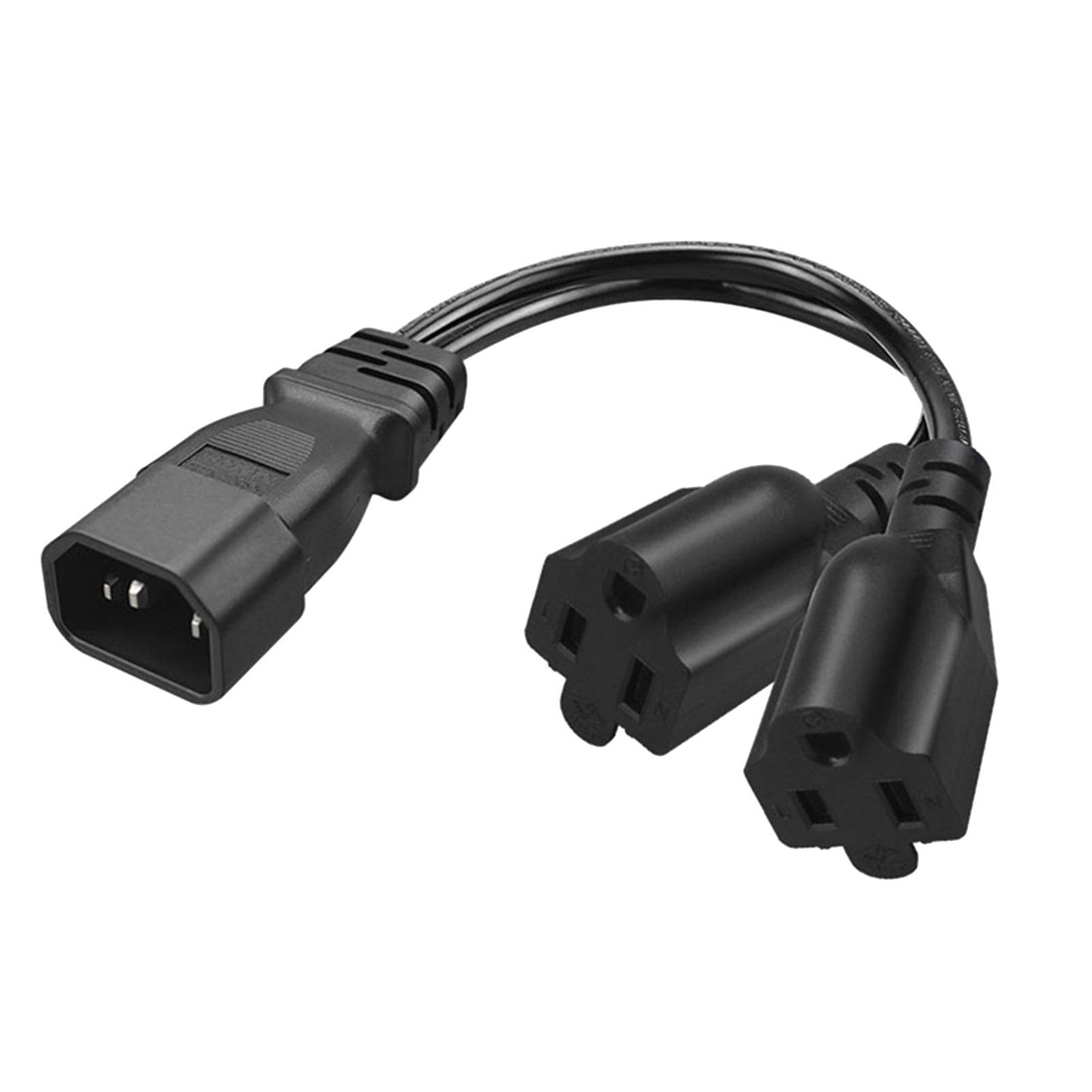 IEC320 C14 Power Adapter Cord 30cm 2500W TV Cable Black Plug