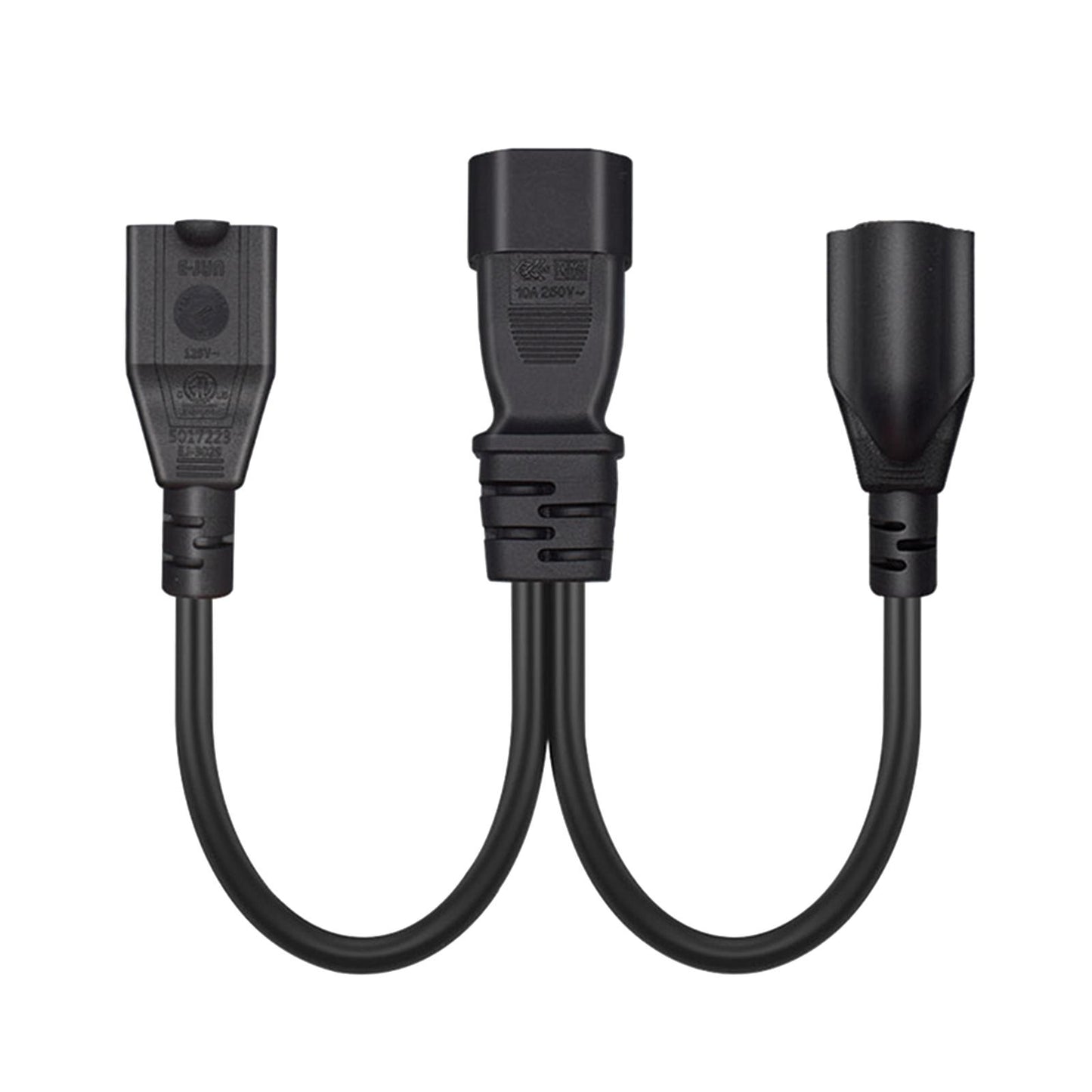 IEC320 C14 Power Adapter Cord 30cm 2500W TV Cable Black Plug