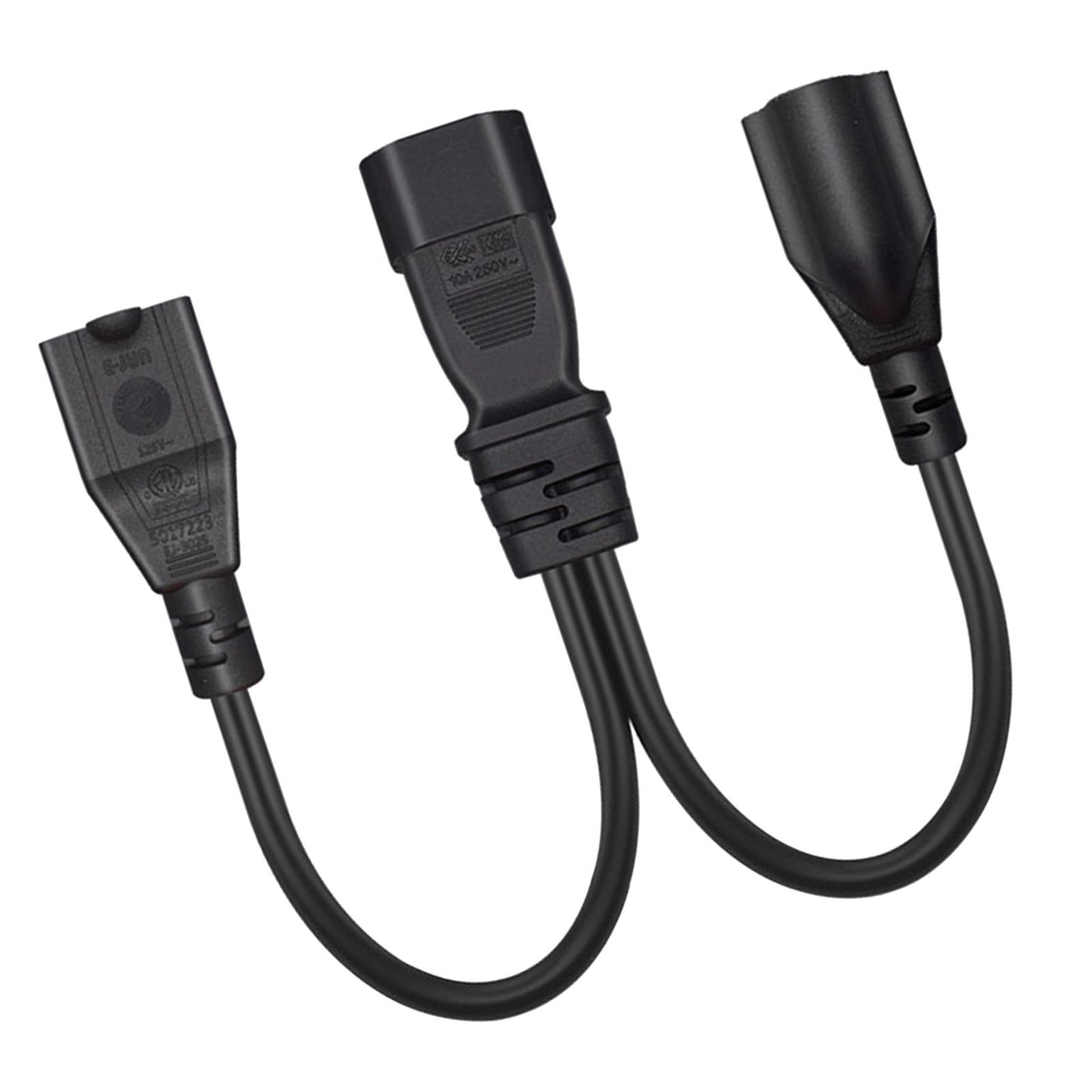 IEC320 C14 Power Adapter Cord 30cm 2500W TV Cable Black Plug