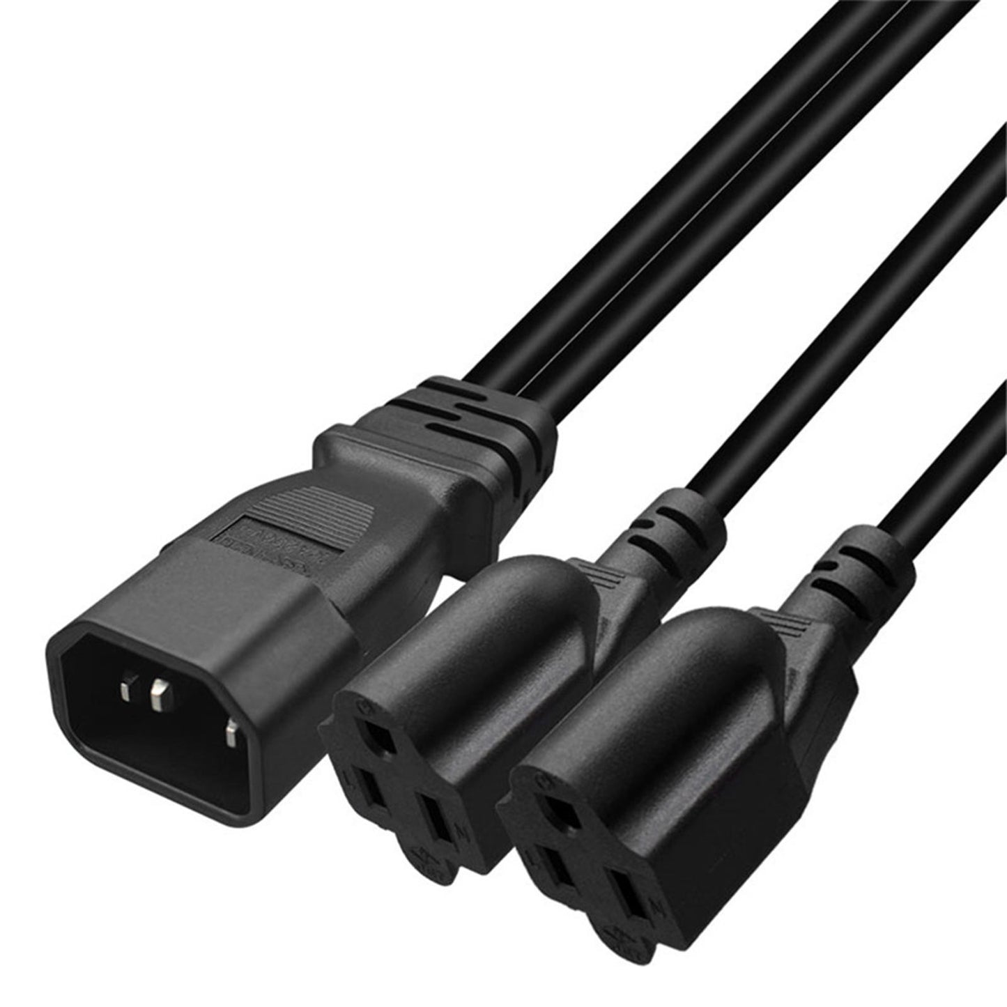IEC320 C14 Power Adapter Cord 30cm 2500W TV Cable Black Plug