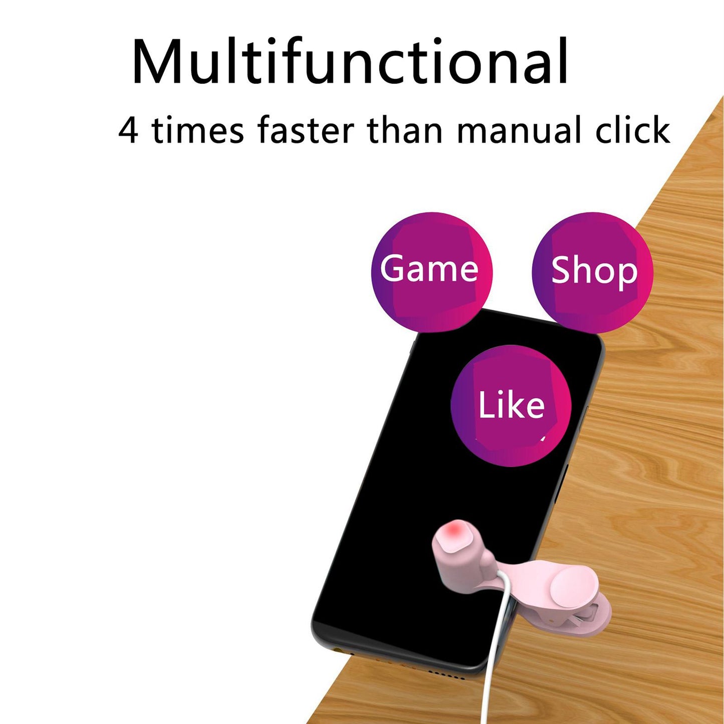 Mobile Phone Screen Clickers Mute Single Connection Live Broadcast pink