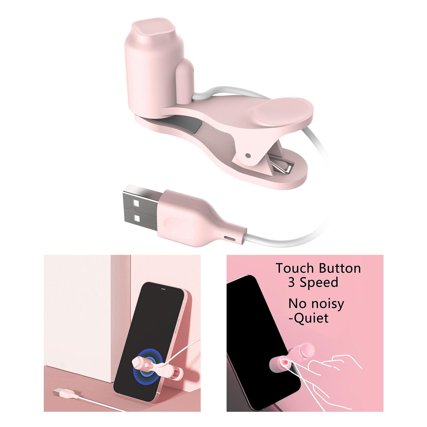 Mobile Phone Screen Clickers Mute Single Connection Live Broadcast pink