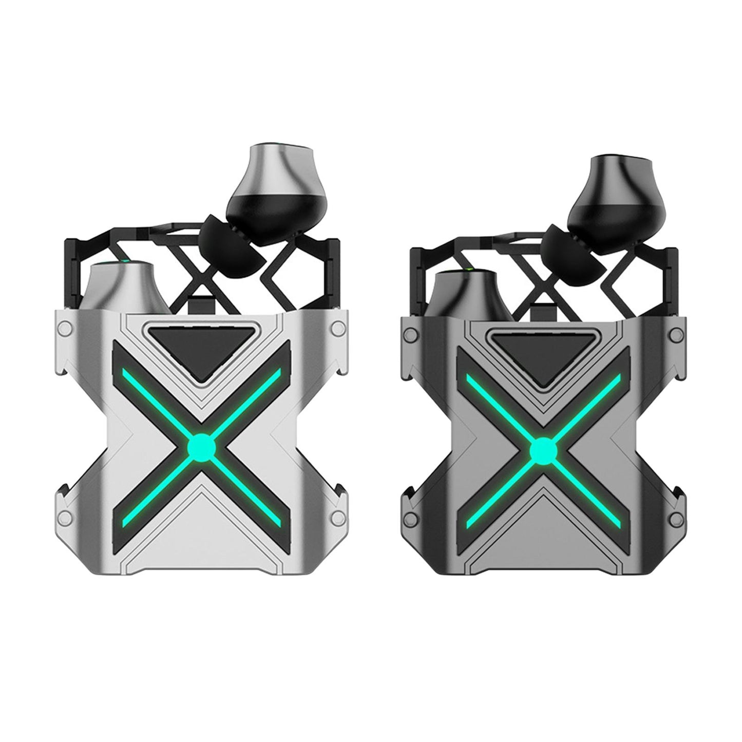 Portable Wireless BT Gaming Earphones Auto Pairing for Business Home Silver