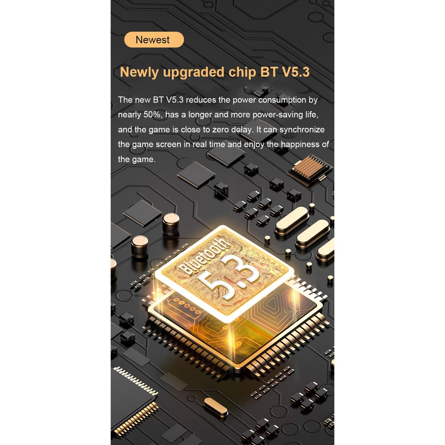 Portable Wireless BT Gaming Earphones Auto Pairing for Business Home Black