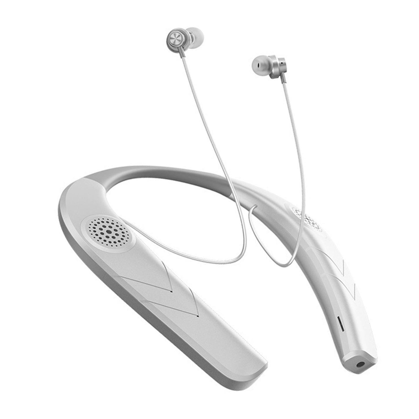 Sports Neckband Headphones Headset Earphones in Ear Stereo Sound Silver