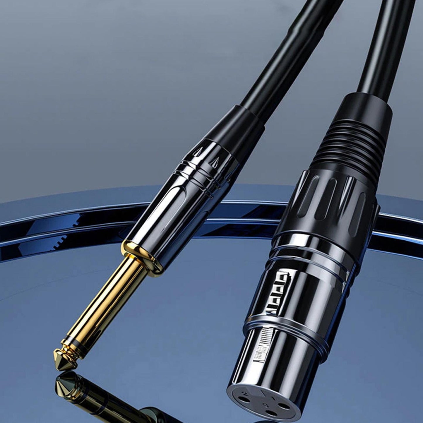 3 Pin XLR to Quarter inch Mic Cable Cord Adapter Cable Stereo for Microphone 1.5 Meter