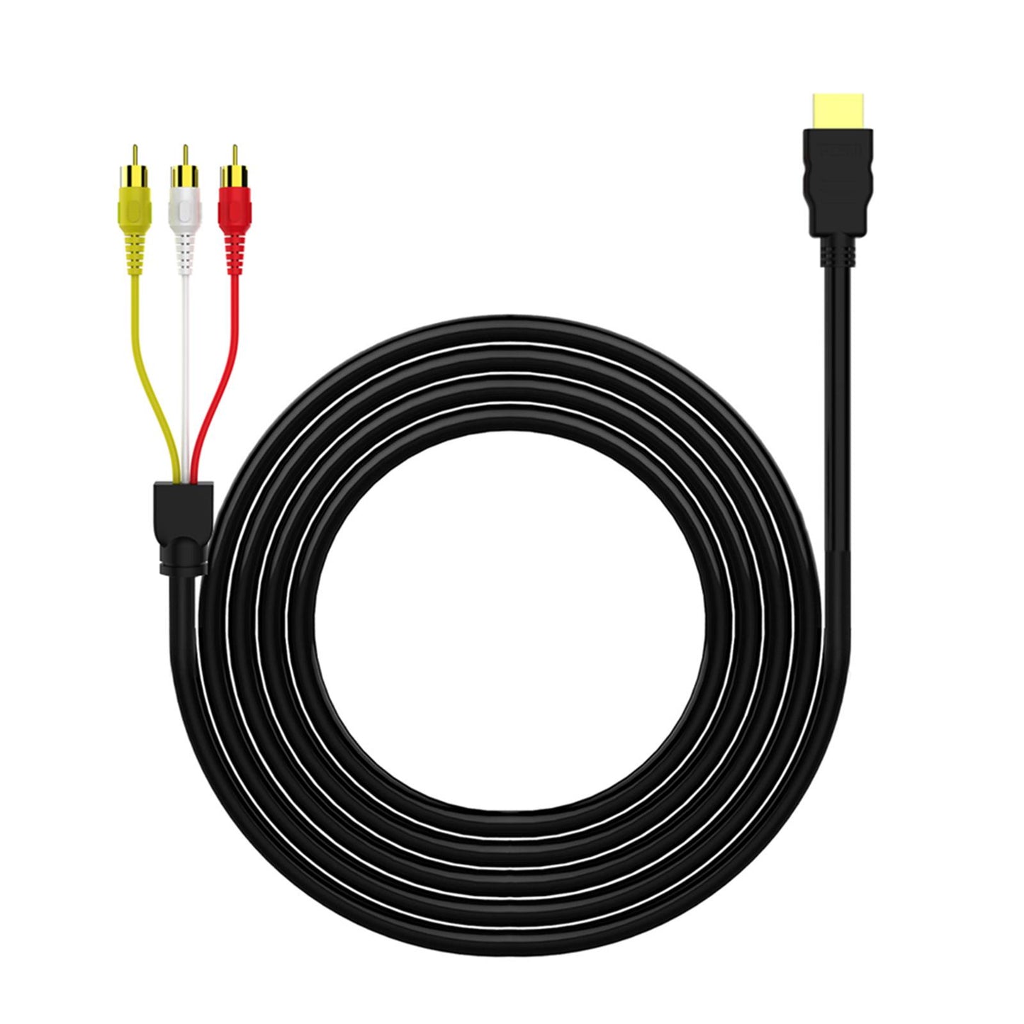 HDMI to 3RCA AV Adapter Cable Plug and Play HD Cord for TV HDTV PC