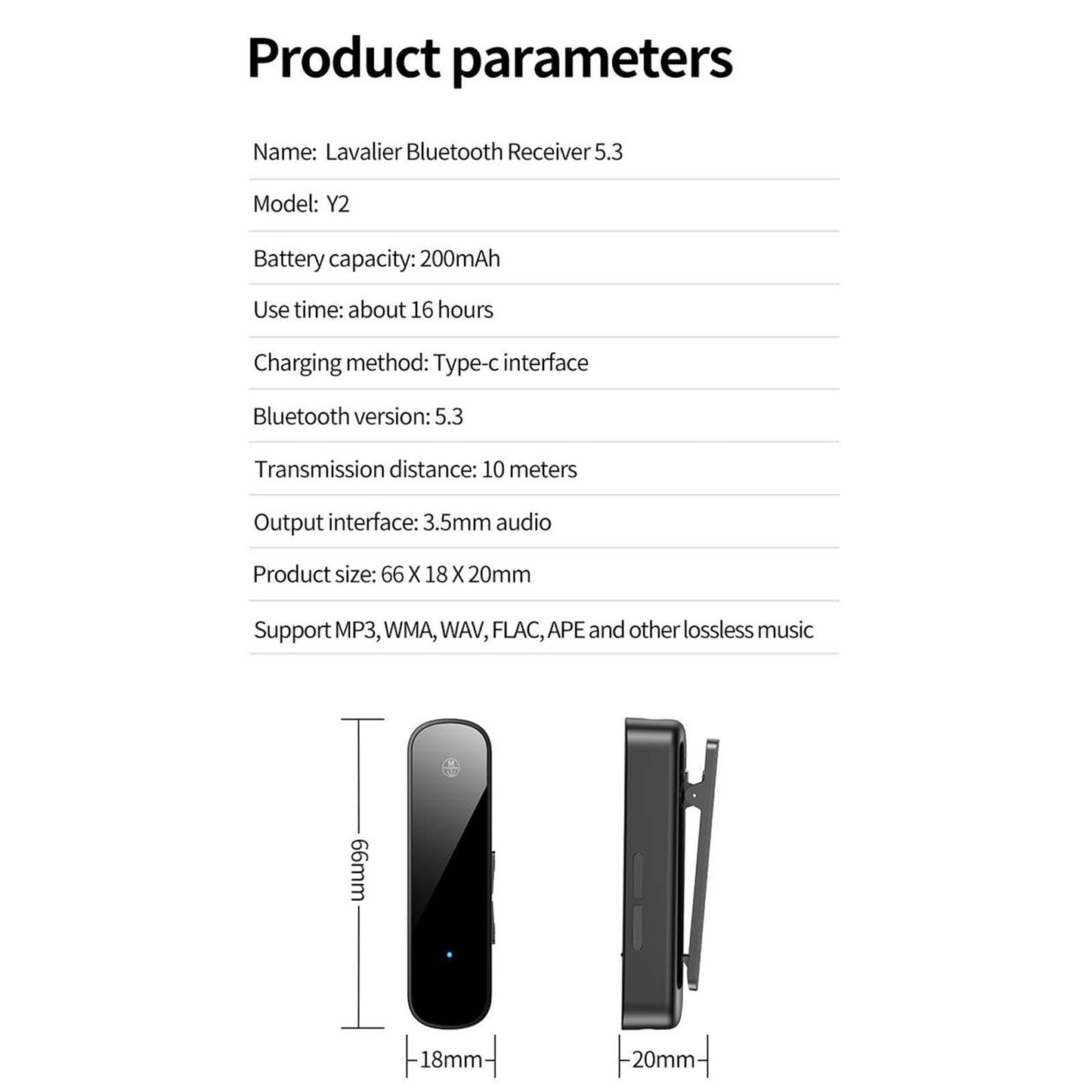 Audio Receiver Adapter 3.5mm Interface for Home Stereo System Earbuds