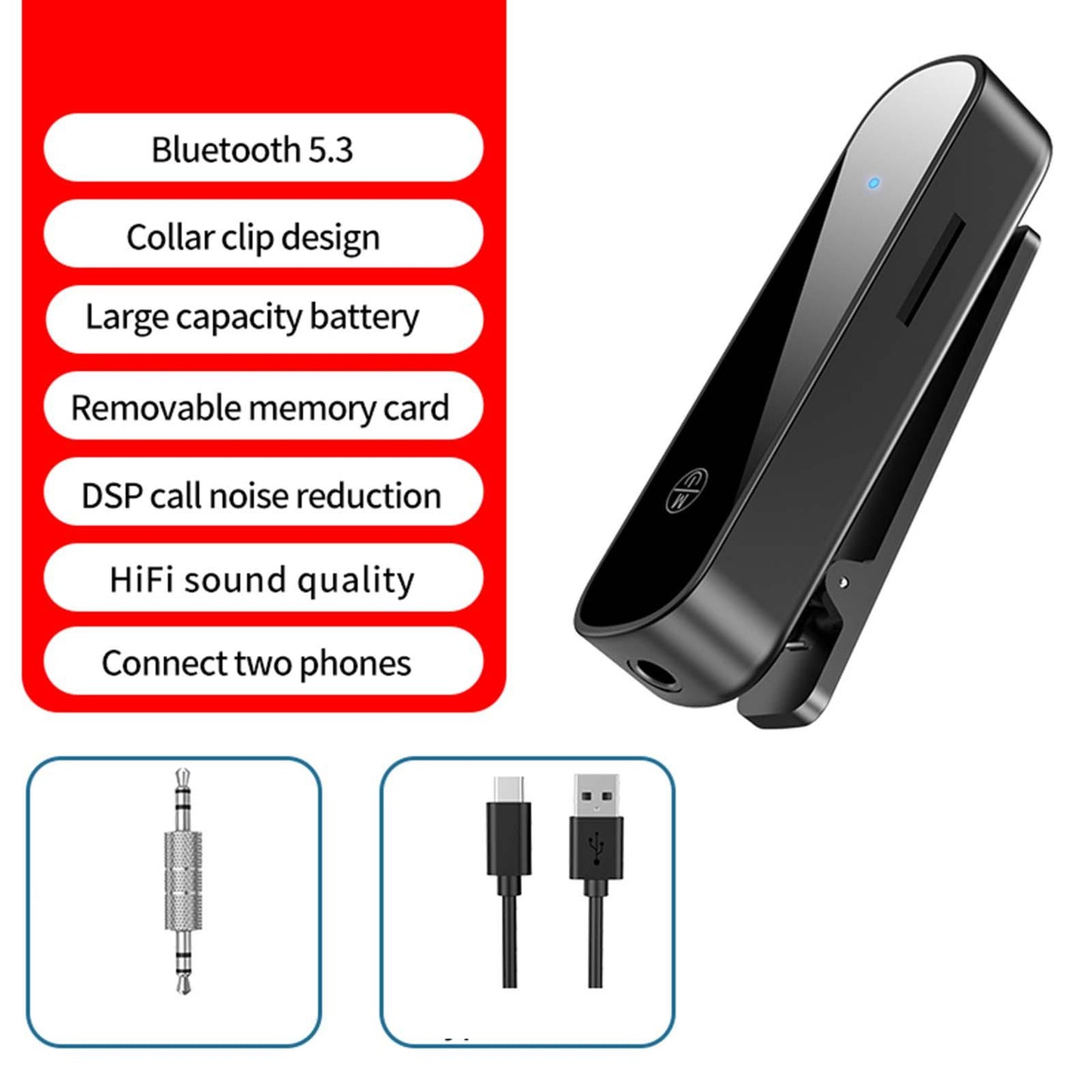 Audio Receiver Adapter 3.5mm Interface for Home Stereo System Earbuds