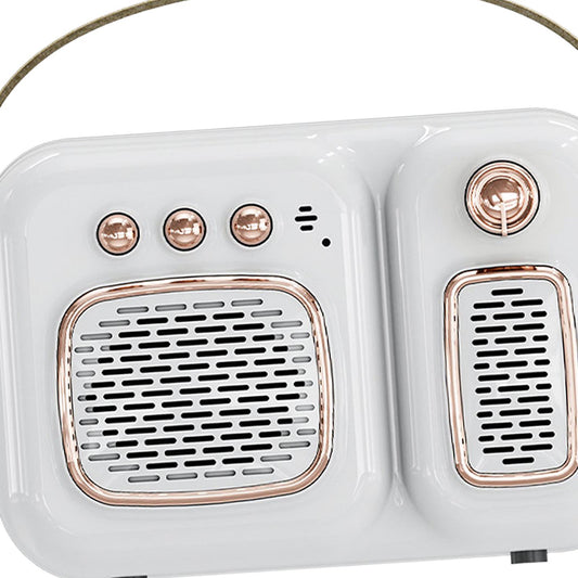 Retro Portable Wireless Speaker Battery Powered Practical FM Radio White