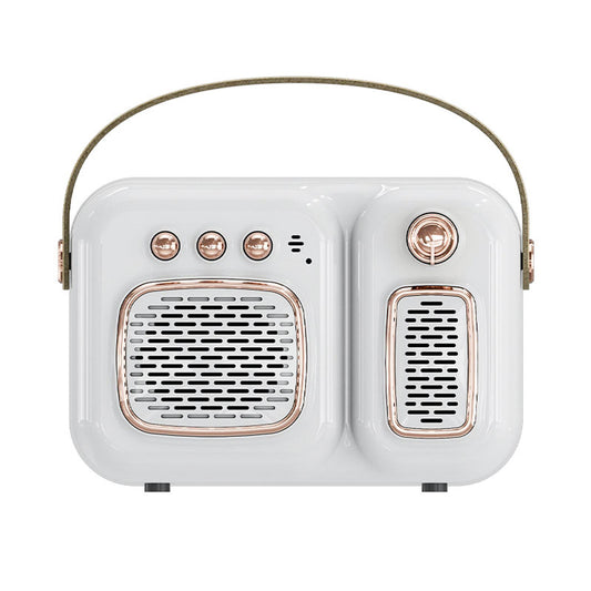 Retro Portable Wireless Speaker Battery Powered Practical FM Radio White