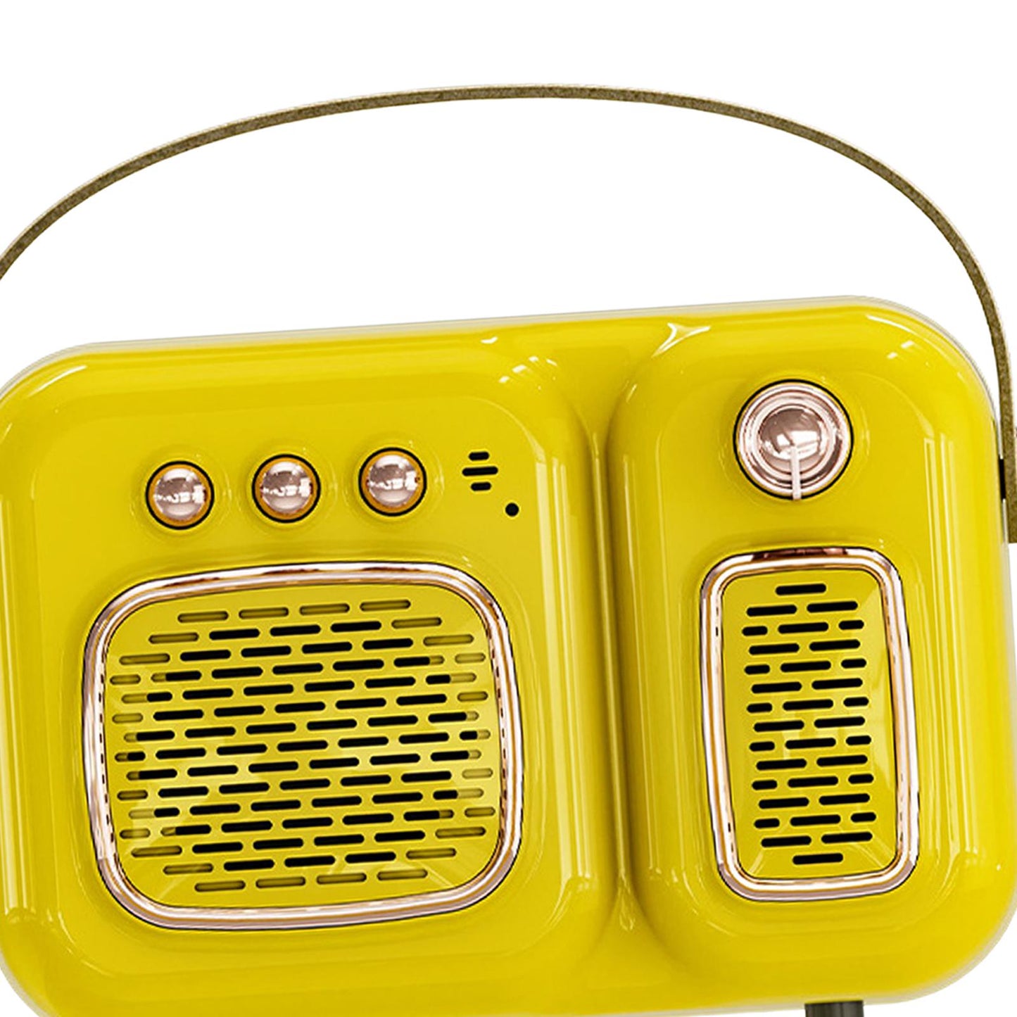 Retro Portable Wireless Speaker Battery Powered Practical FM Radio Yellow