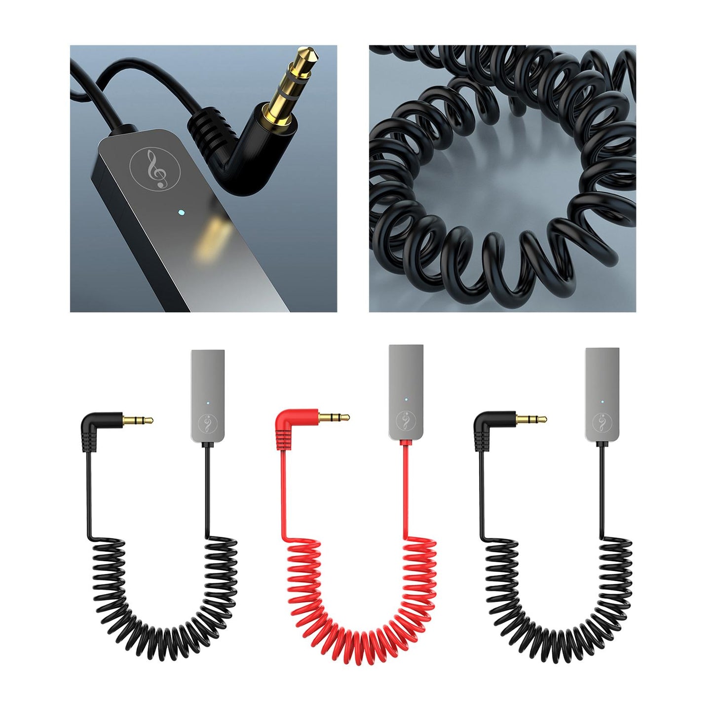 Car USB AUX Receiver Adapter 3.5mm Audio Receiver music for Speakers Black