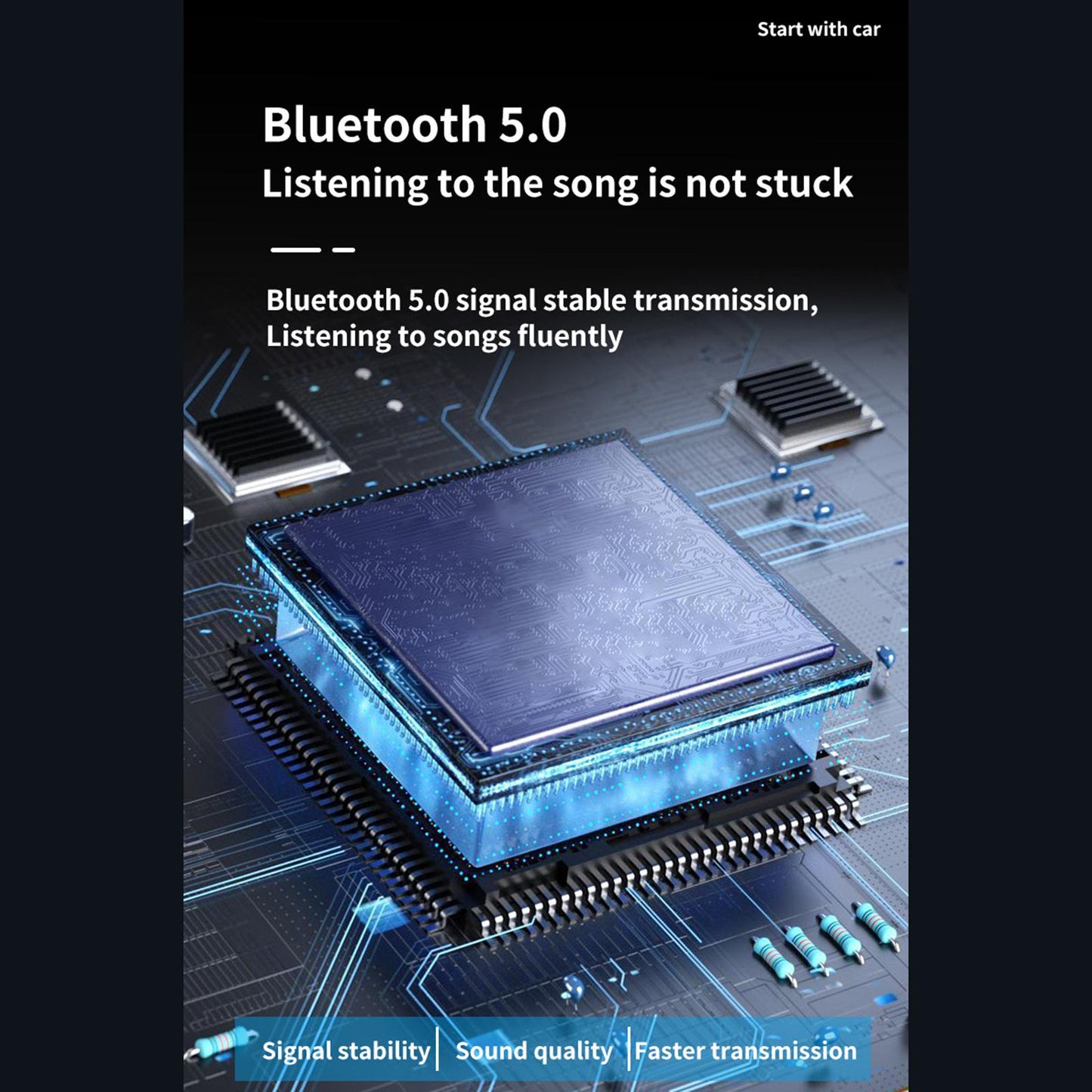 Car USB AUX Receiver Adapter 3.5mm Audio Receiver music for Speakers Black with Charger