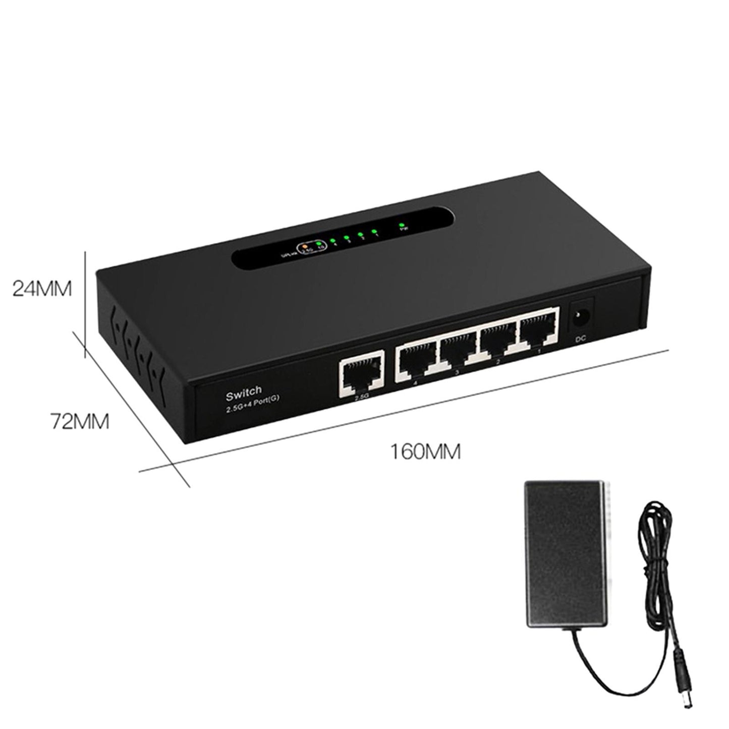 2.5G Gigabit Ethernet Switch Gigabit Hub Desktop or Wall Mount Stable