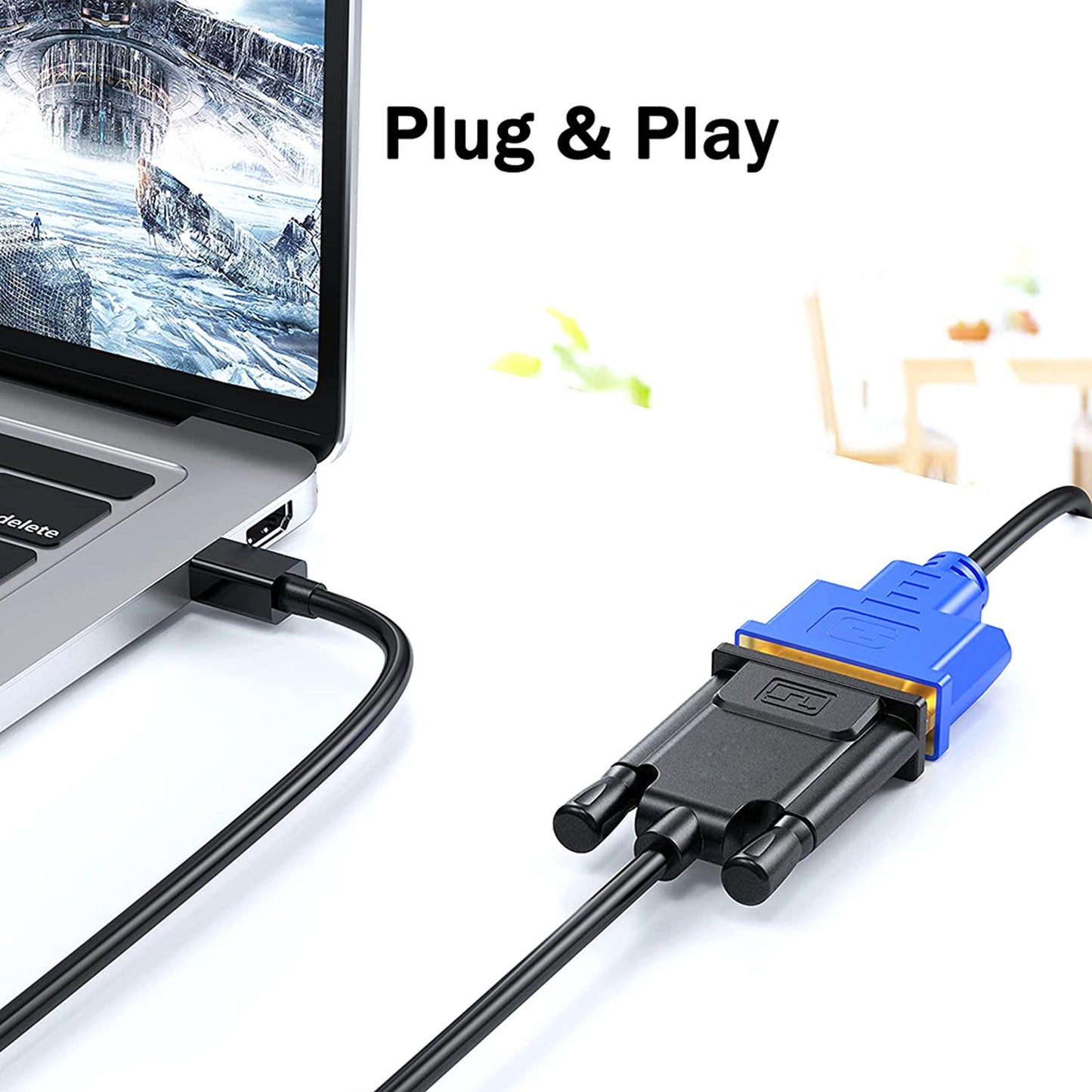 Mini DP to DVI Cable DVI Output DP to DVI Cable for Monitor Laptop 100cmx4cmx1.5cm
