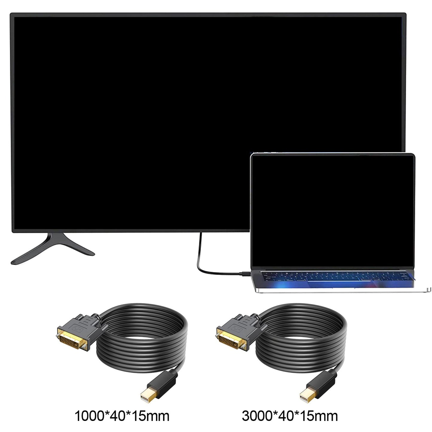 Mini DP to DVI Cable DVI Output DP to DVI Cable for Monitor Laptop 100cmx4cmx1.5cm