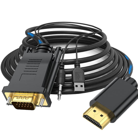 VGA Digital to HDMI Analog Video Adapter Cable ,1080P Golden Plating Durable 0.5m
