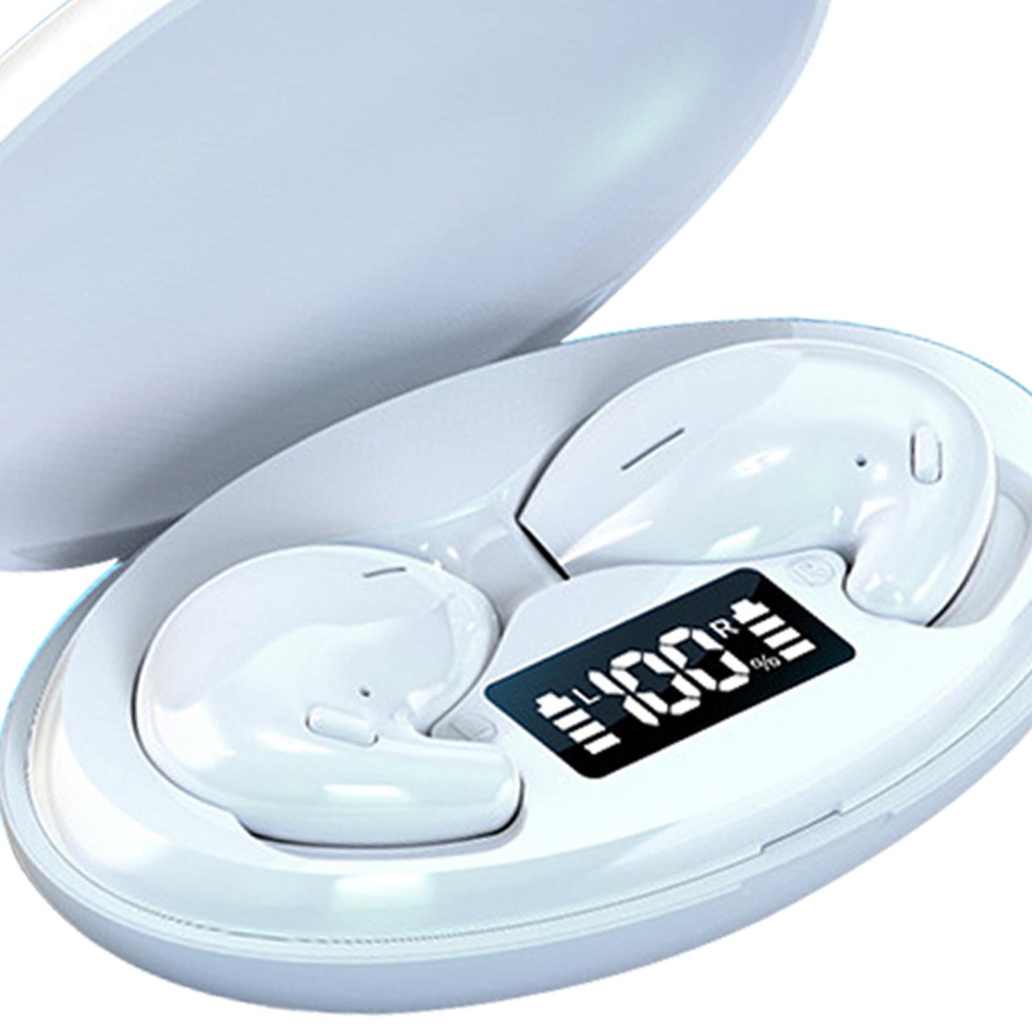 Portable Mini Sleeping Earbuds with 500mAh Charging Case for Sleeping Travel White