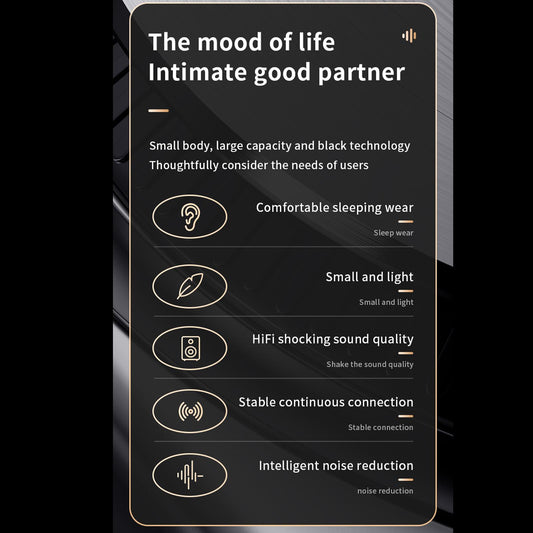 Portable Mini Sleeping Earbuds with 500mAh Charging Case for Sleeping Travel Blue