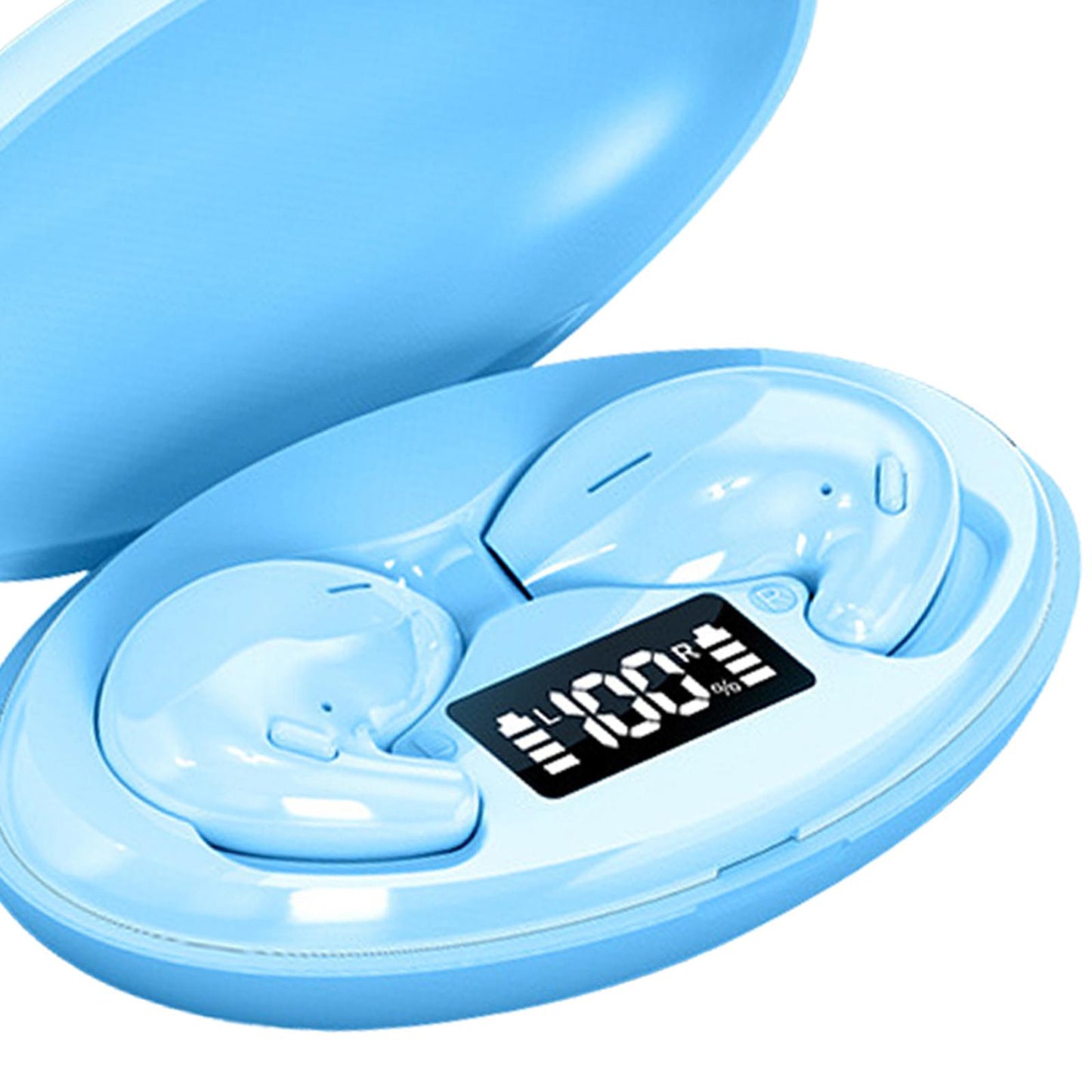 Portable Mini Sleeping Earbuds with 500mAh Charging Case for Sleeping Travel Blue