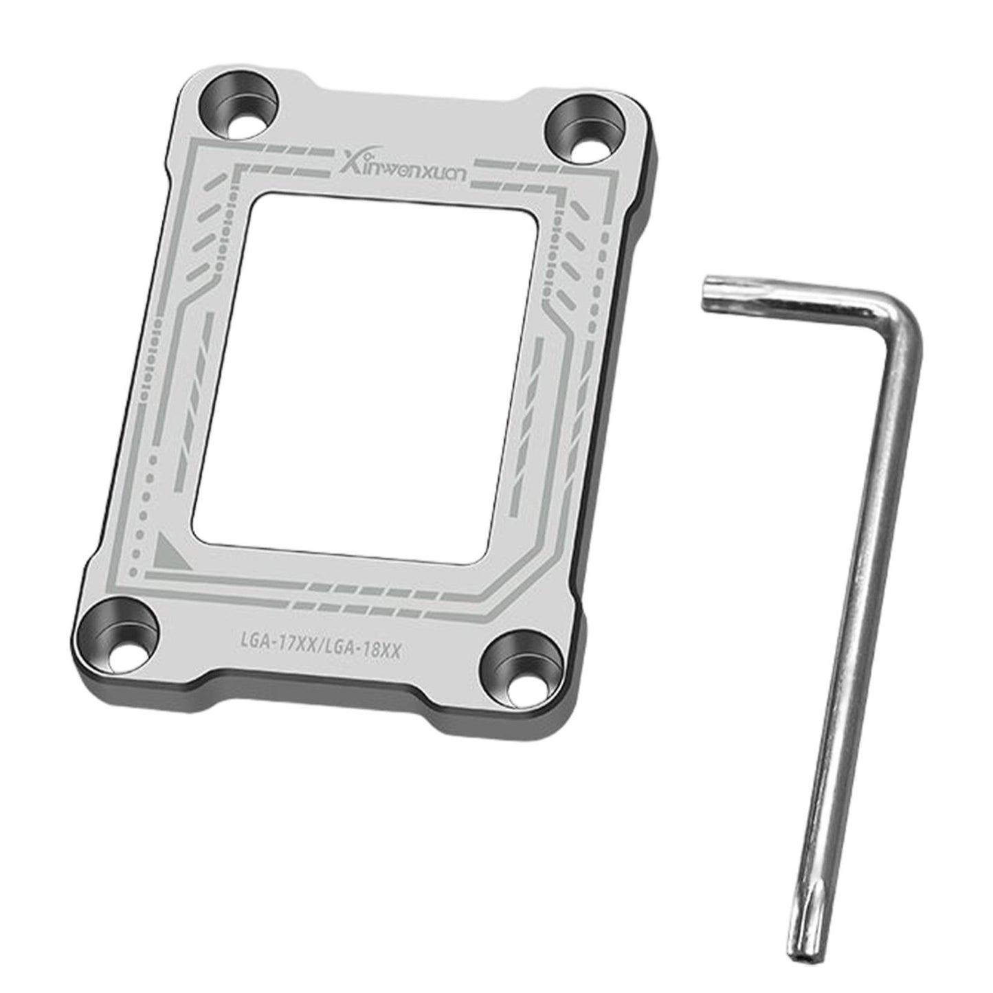 CPU Fixing Buckle Lightweight Aluminum Alloy with Wrench for LGA1800 Silver Grey