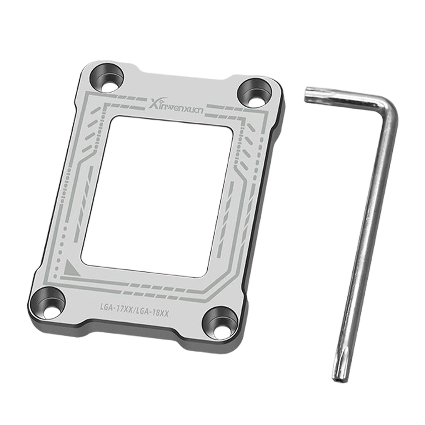 CPU Fixing Buckle Lightweight Aluminum Alloy with Wrench for LGA1800 Silver Grey