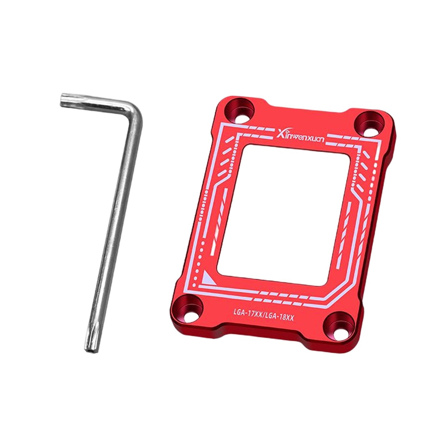 CPU Fixing Buckle Lightweight Aluminum Alloy with Wrench for LGA1800 Red 