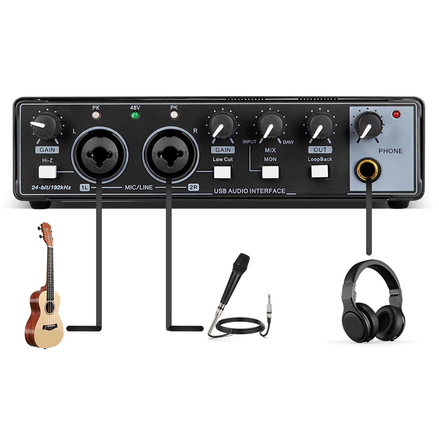 External Sound Card Sound Mixer USB2.0 for Computer Gaming