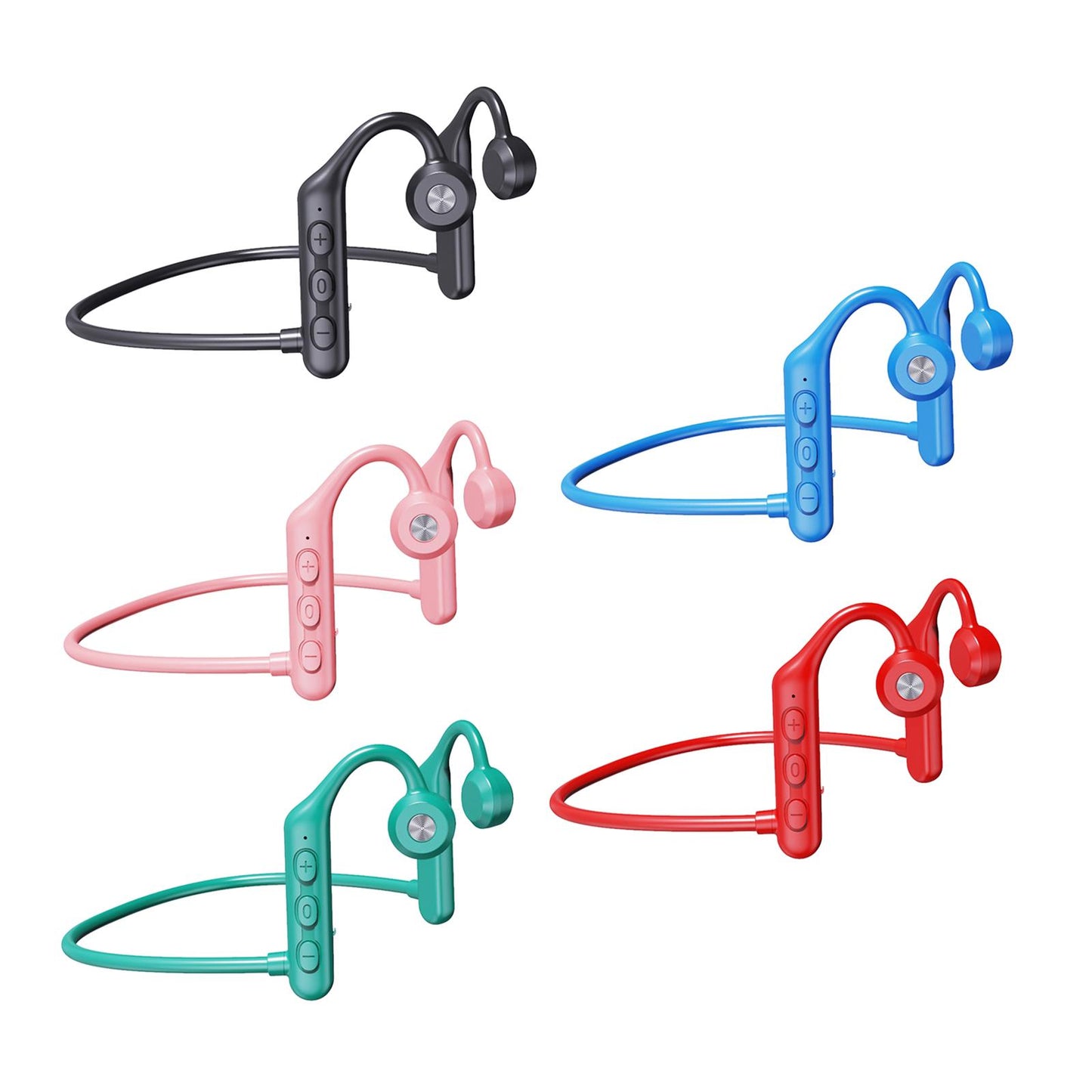 Waterproof Air Conduction Headphones 8H playing time for Cycling Gym Working Black