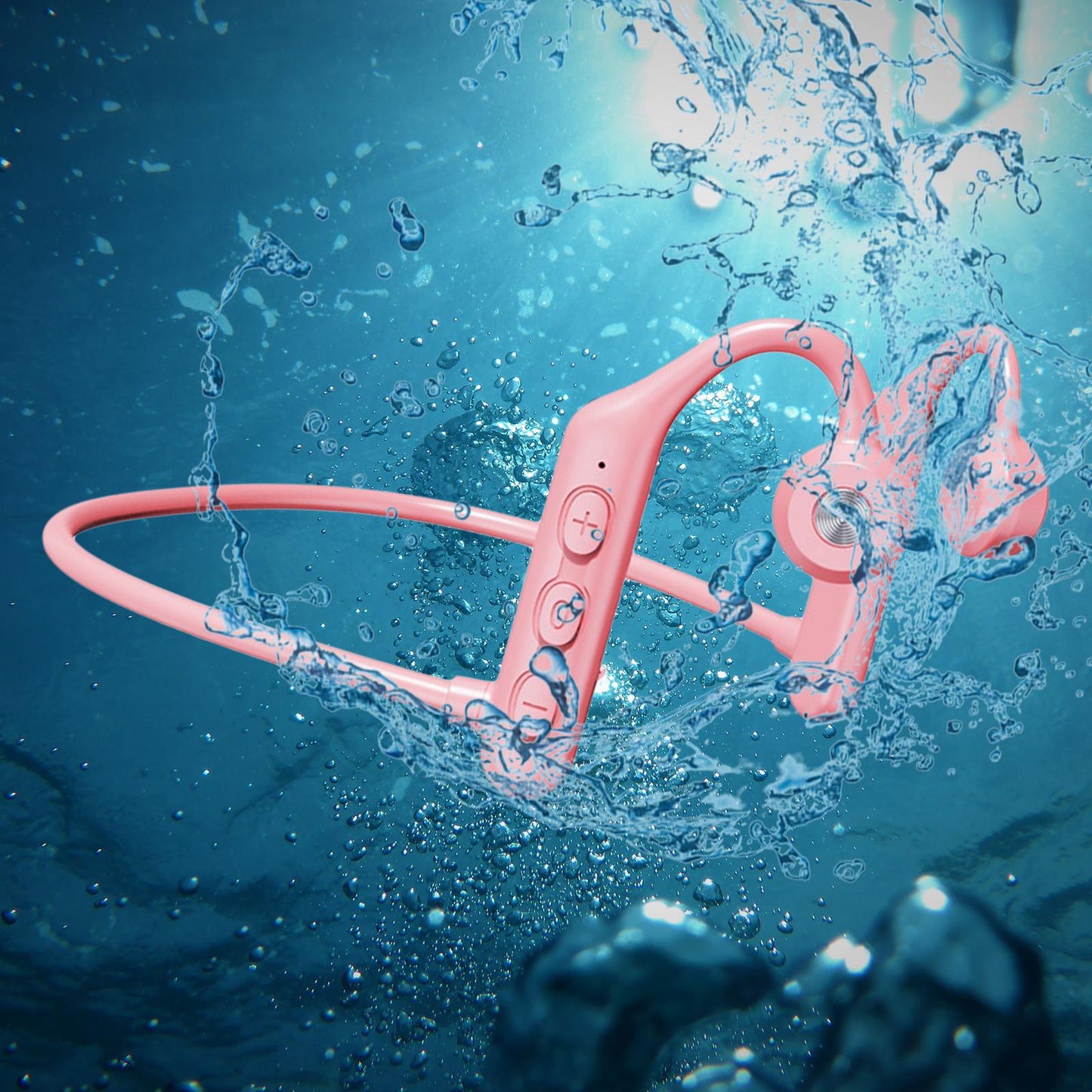 Waterproof Air Conduction Headphones 8H playing time for Cycling Gym Working Pink