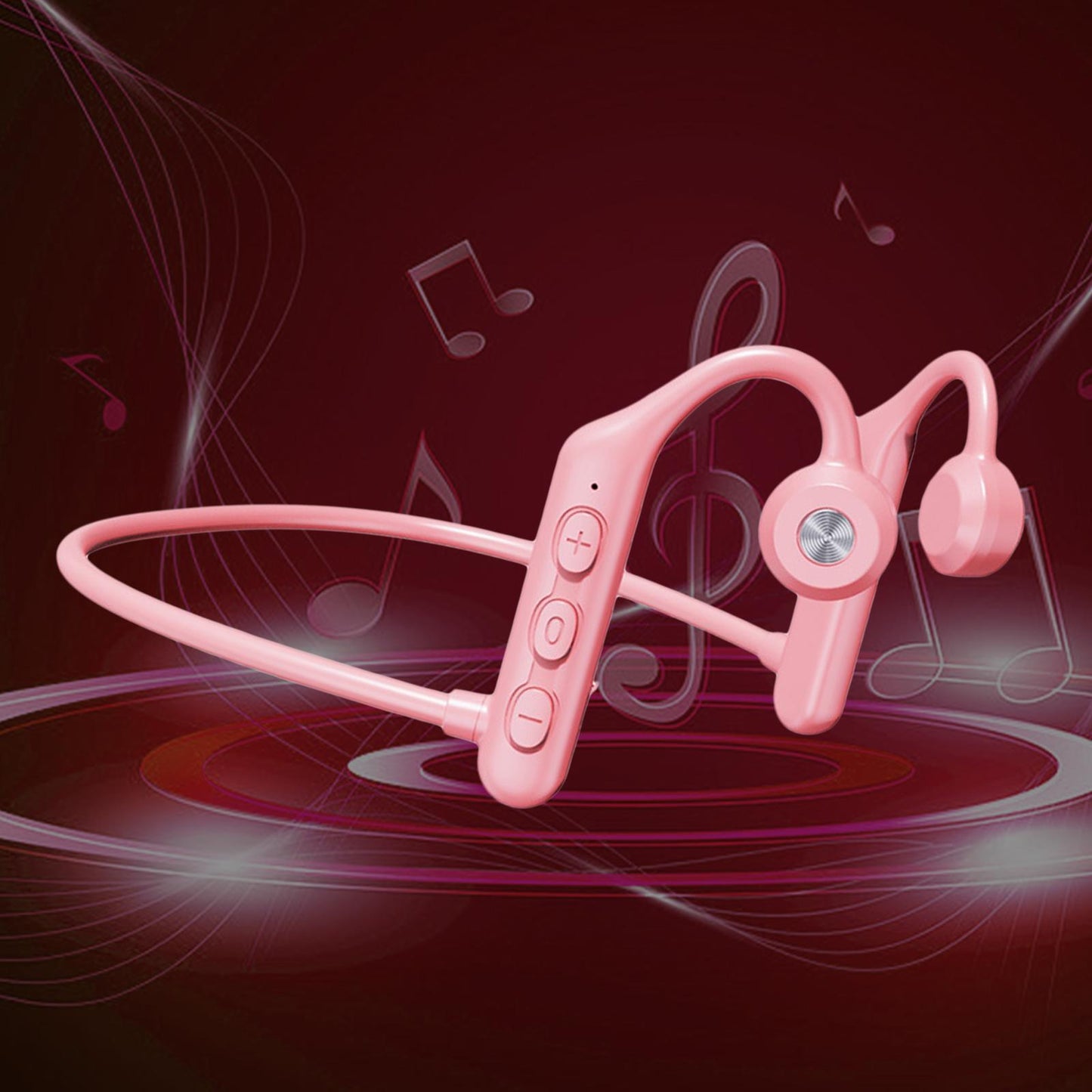 Waterproof Air Conduction Headphones 8H playing time for Cycling Gym Working Pink