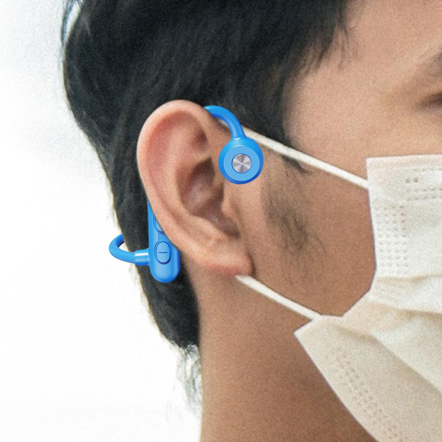 Waterproof Air Conduction Headphones 8H playing time for Cycling Gym Working Blue