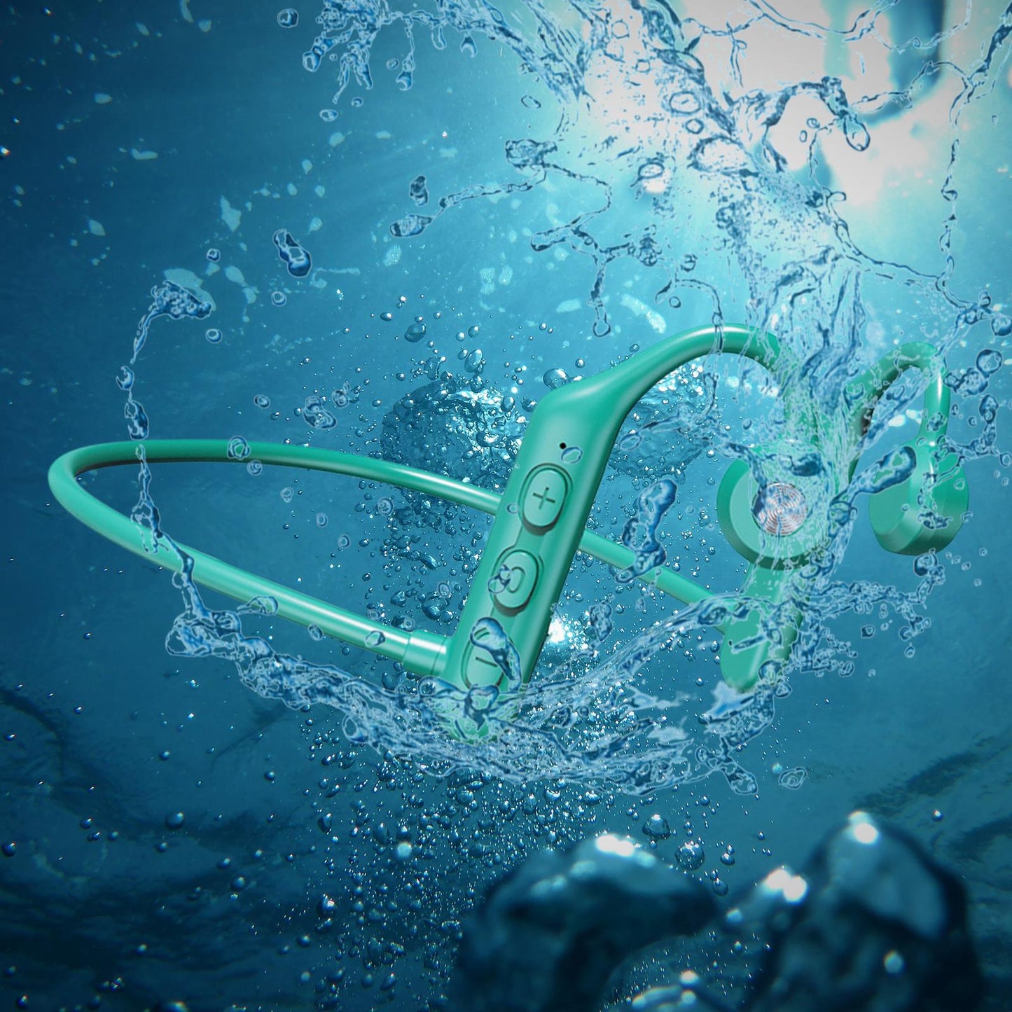 Waterproof Air Conduction Headphones 8H playing time for Cycling Gym Working Green