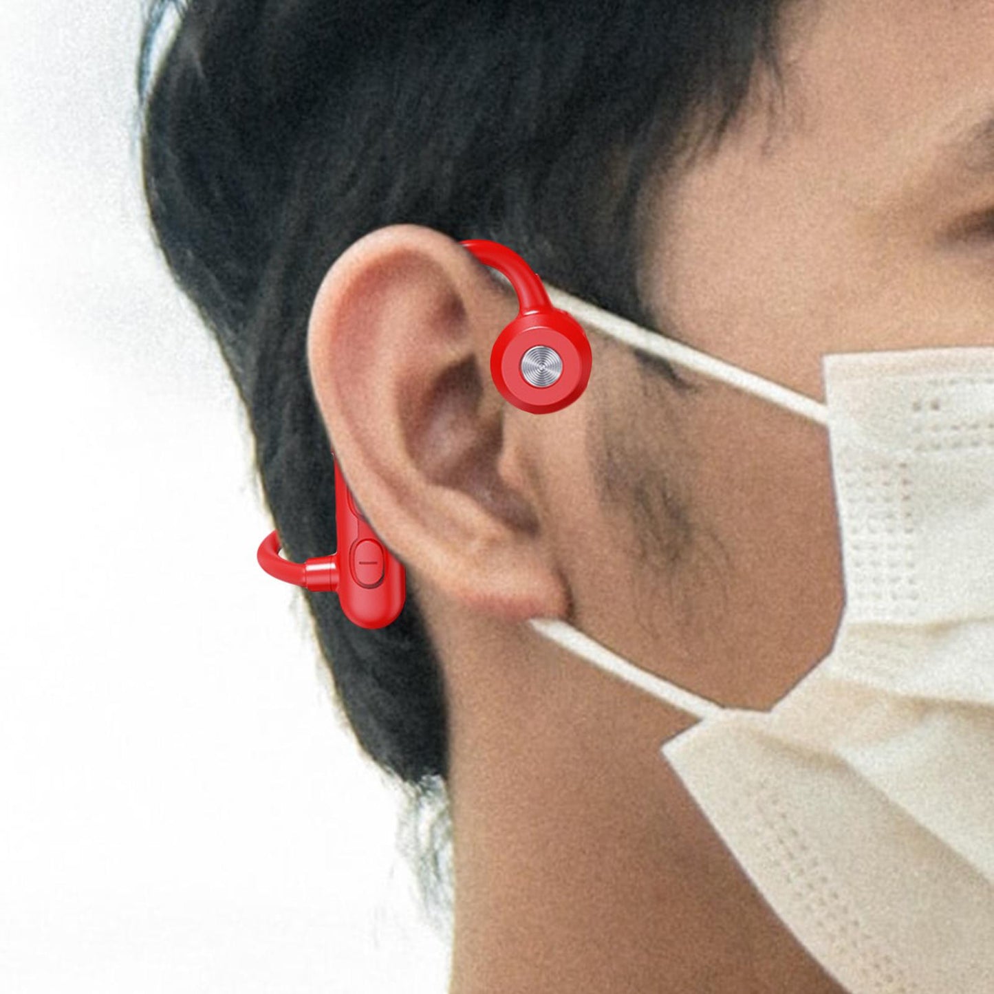 Waterproof Air Conduction Headphones 8H playing time for Cycling Gym Working Red