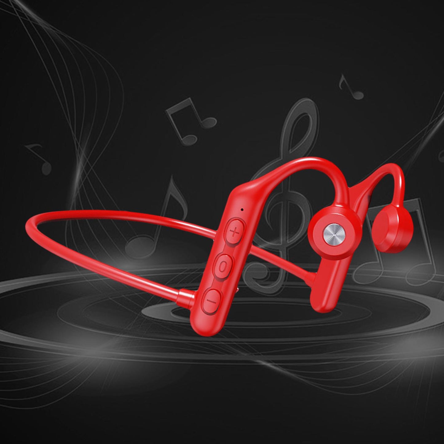 Waterproof Air Conduction Headphones 8H playing time for Cycling Gym Working Red