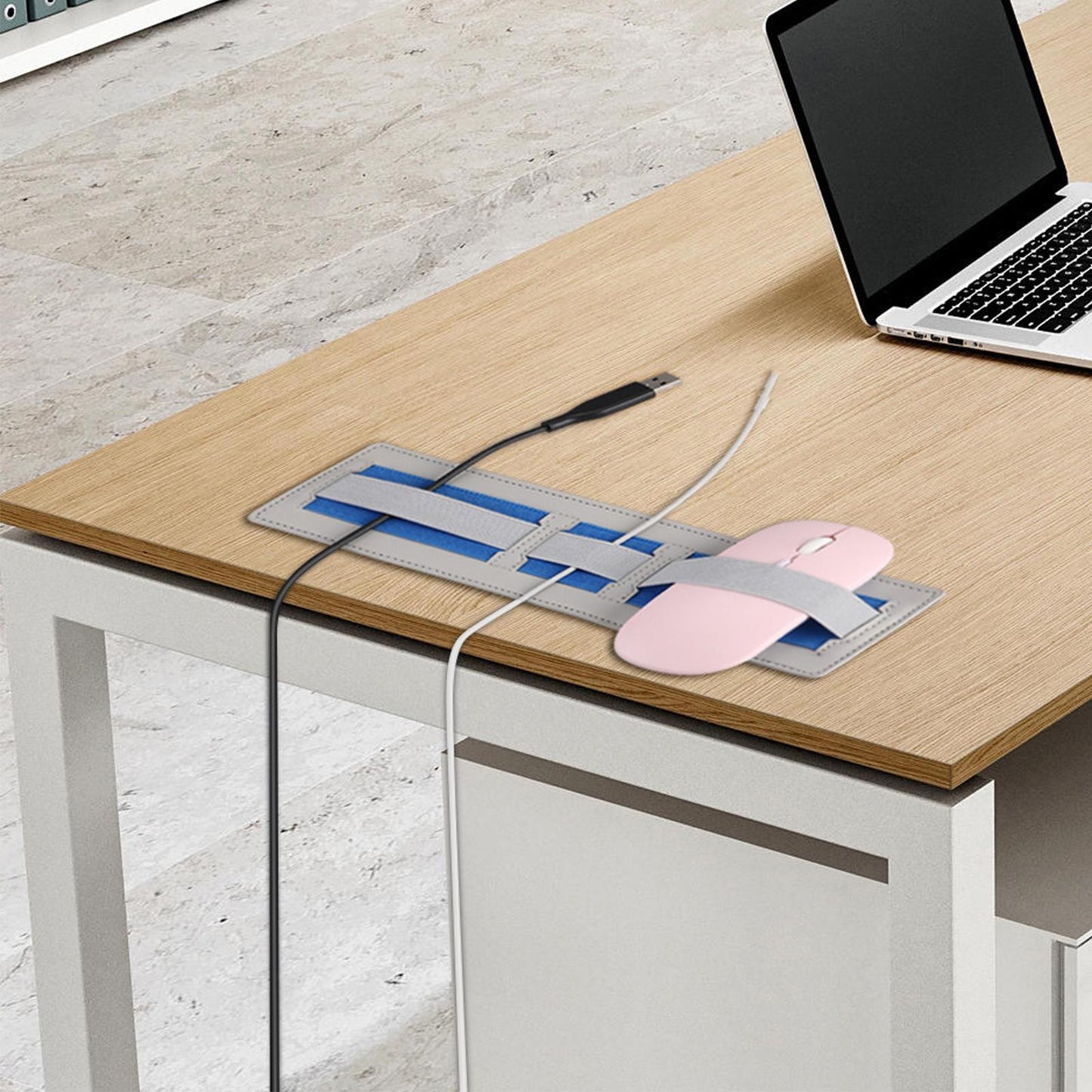 Laptop Back Storage Pocket Computer Accessories for Cables Pens Earphones Grey