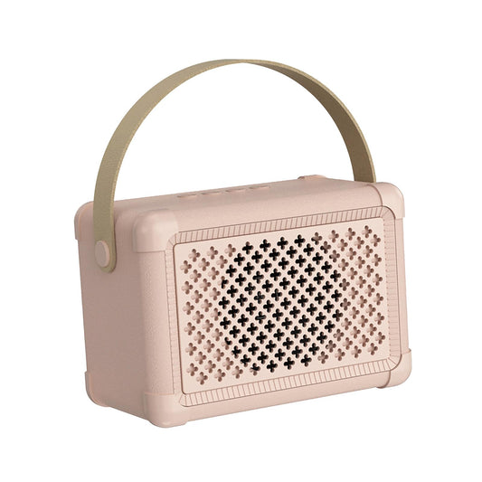 Retro Speaker Strong Bass with TF Card music Player for Office Party Pink