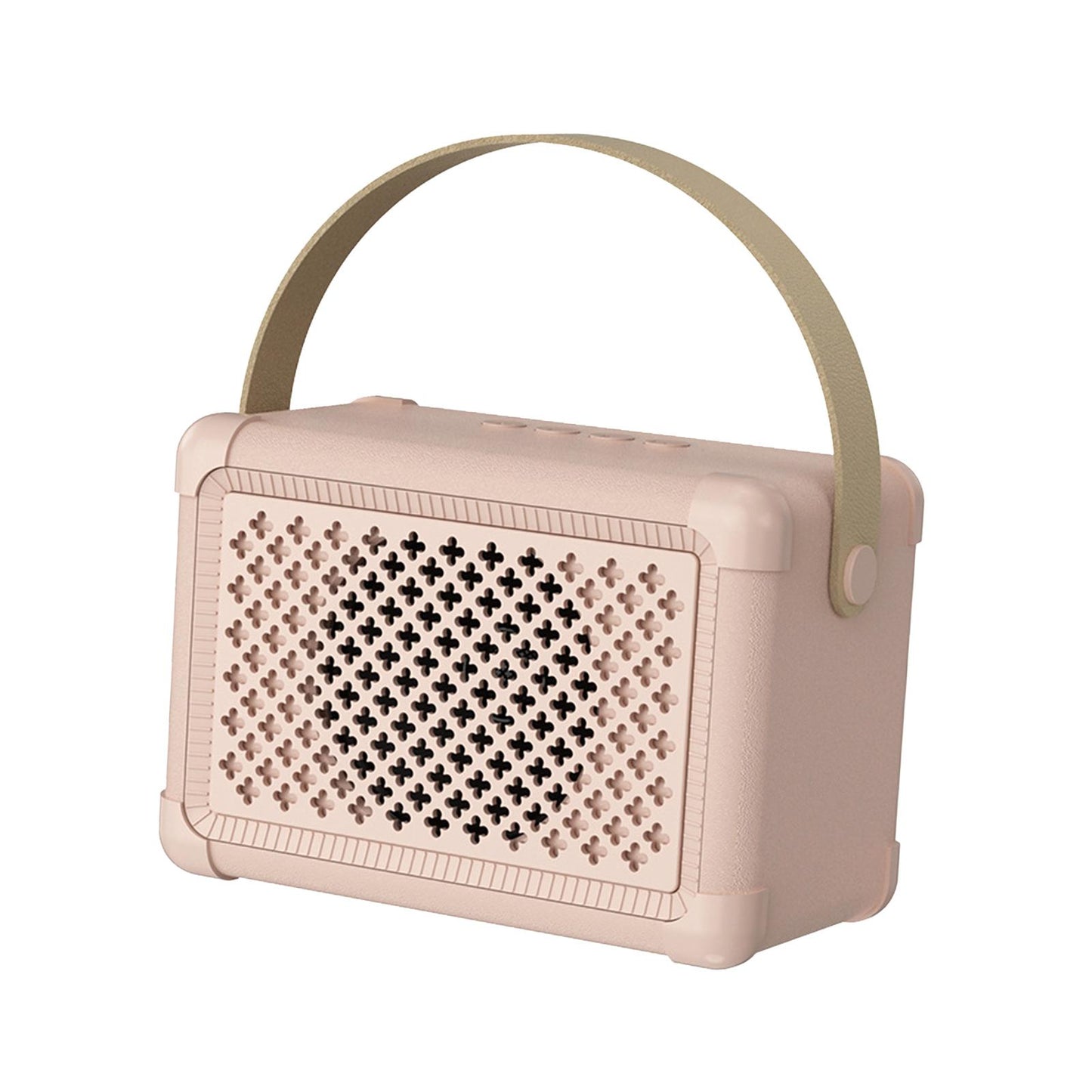 Retro Speaker Strong Bass with TF Card music Player for Office Party Pink