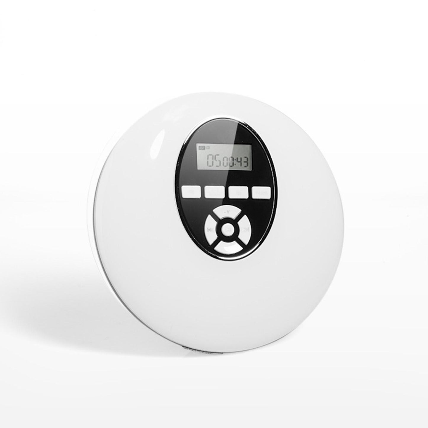 Multifunction Portable CD Player Lightweight Stereo for Running Car White