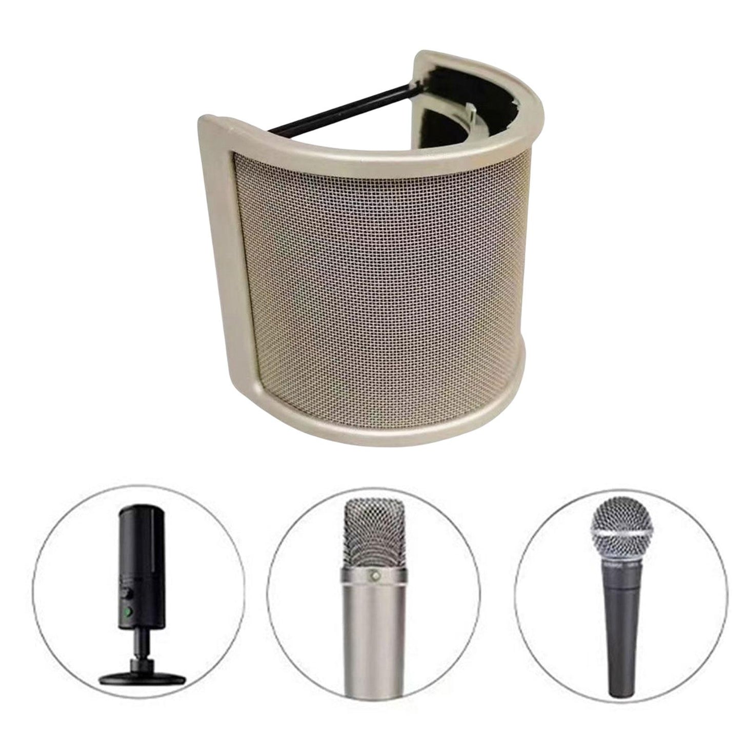 Microphone Pop Filter Mic Pop Screen Dual Layered Compact for Streaming Aureate