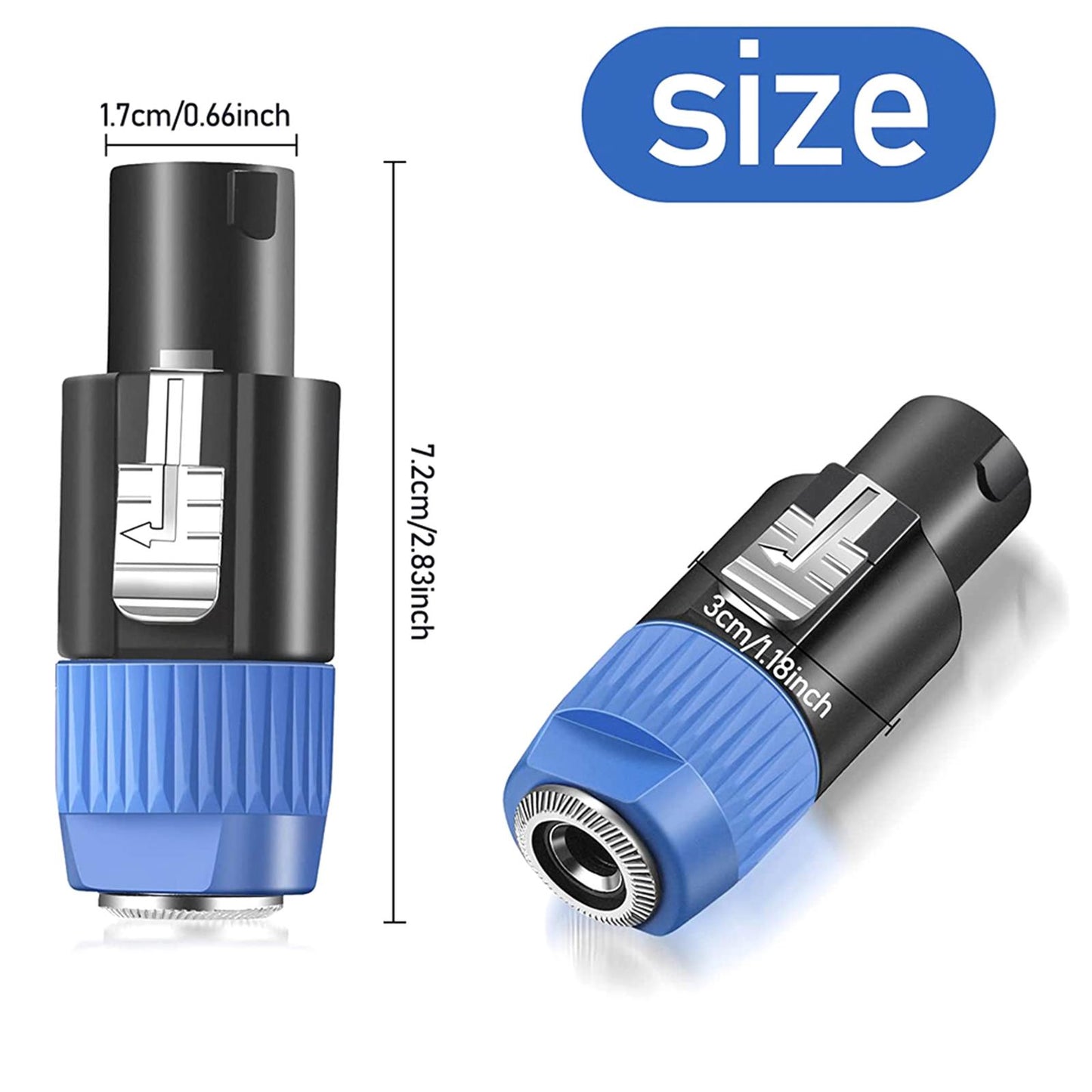 Speaker Male to 1/4 inch TS Female Adapter High Fidelity for Loudspeaker