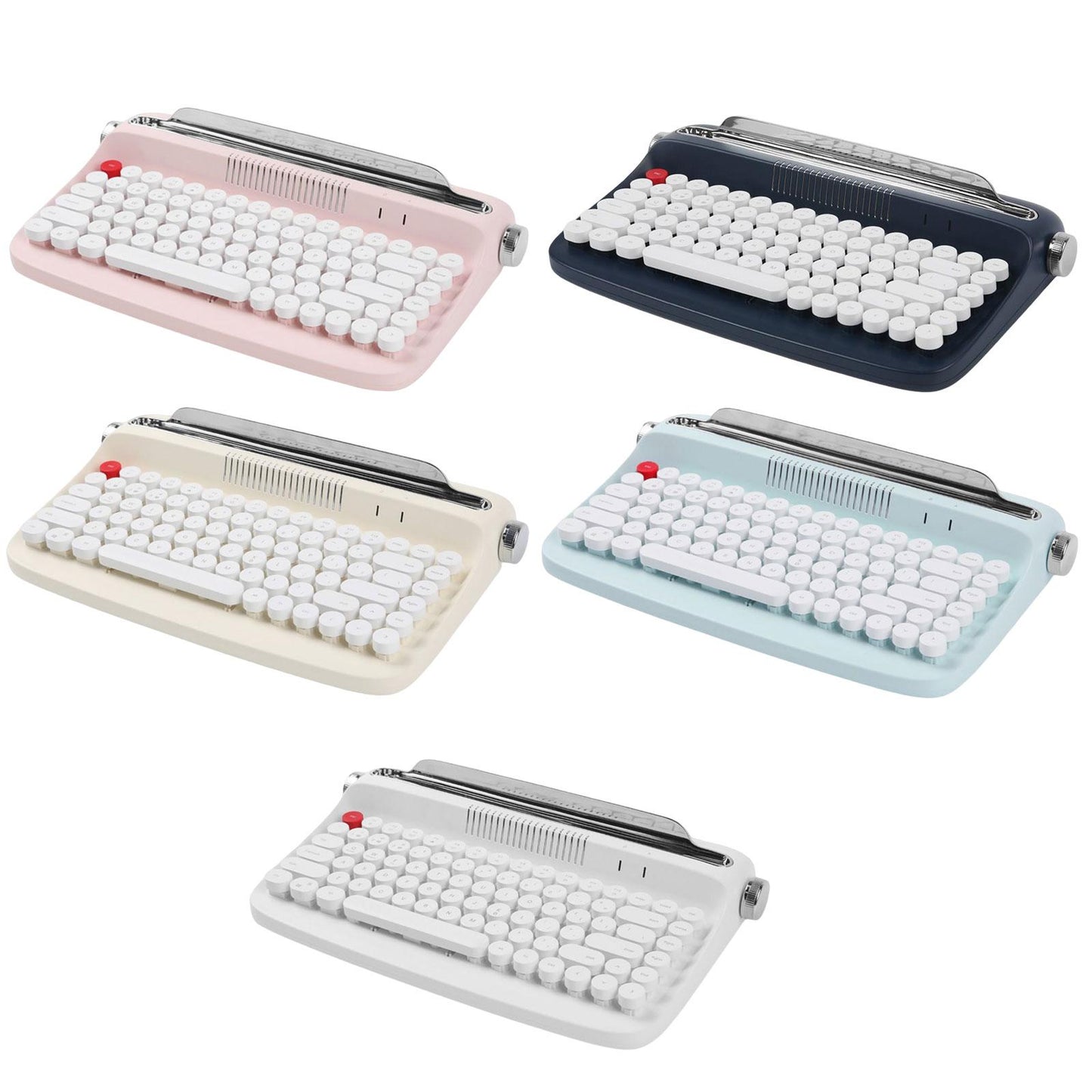 Typewriter Keyboard 84 Keys Bluetooth5.0 Professional Compact for Tablet white
