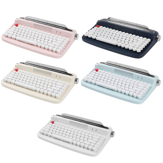 Typewriter Keyboard 84 Keys Bluetooth5.0 Professional Compact for Tablet white