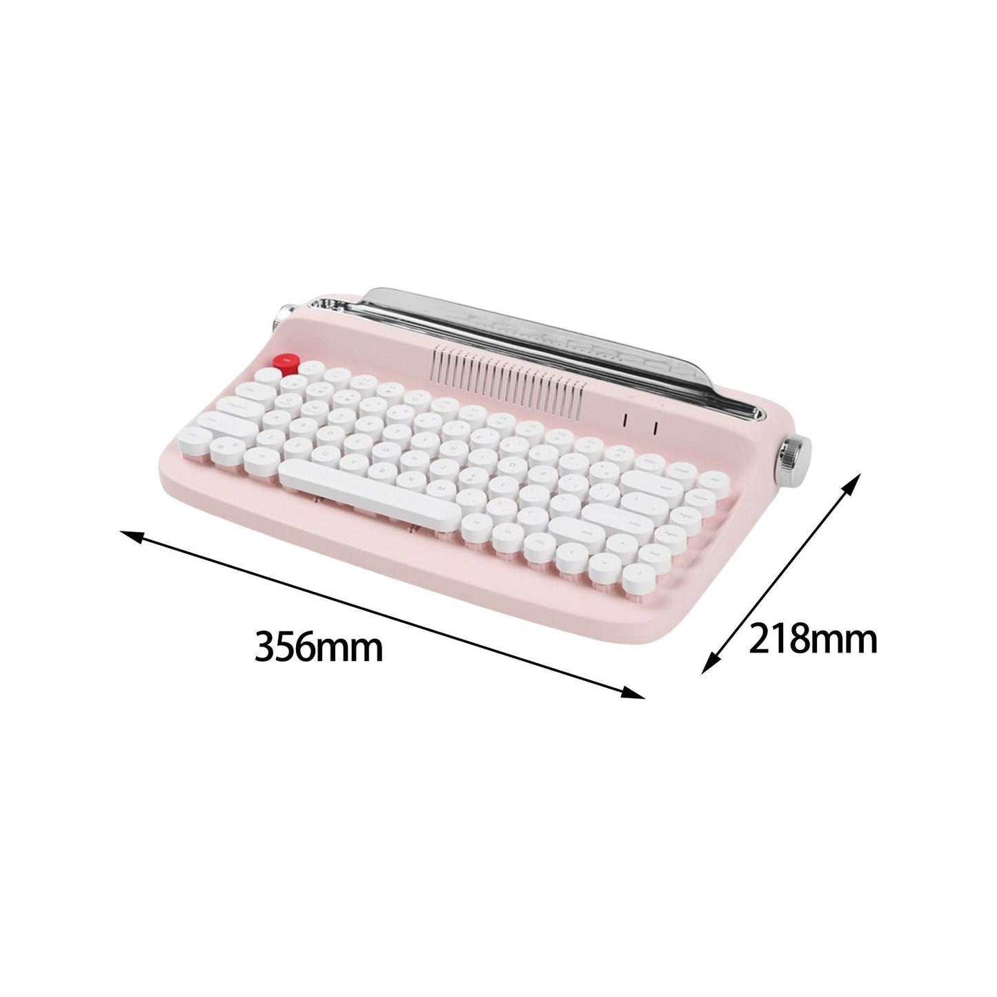 Typewriter Keyboard 84 Keys Bluetooth5.0 Professional Compact for Tablet pink