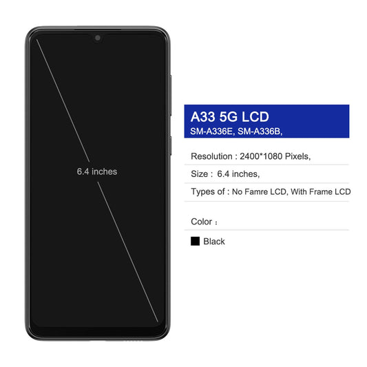 LCD Display Touch Screen Assembly Black 6.4inch for A33 5G A336B Spare Parts