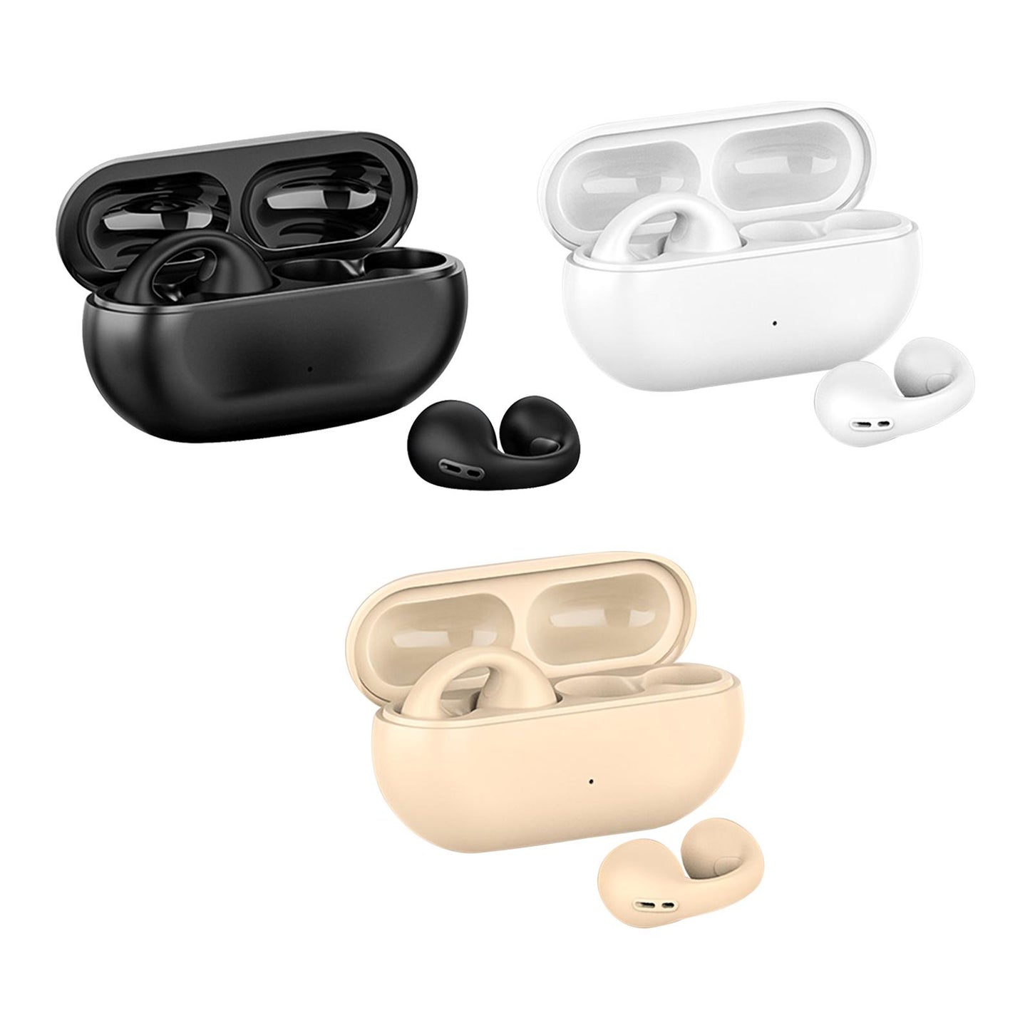 Ear Clip Wireless Earphones Low Latency Noise Reduction for Running Sports Black