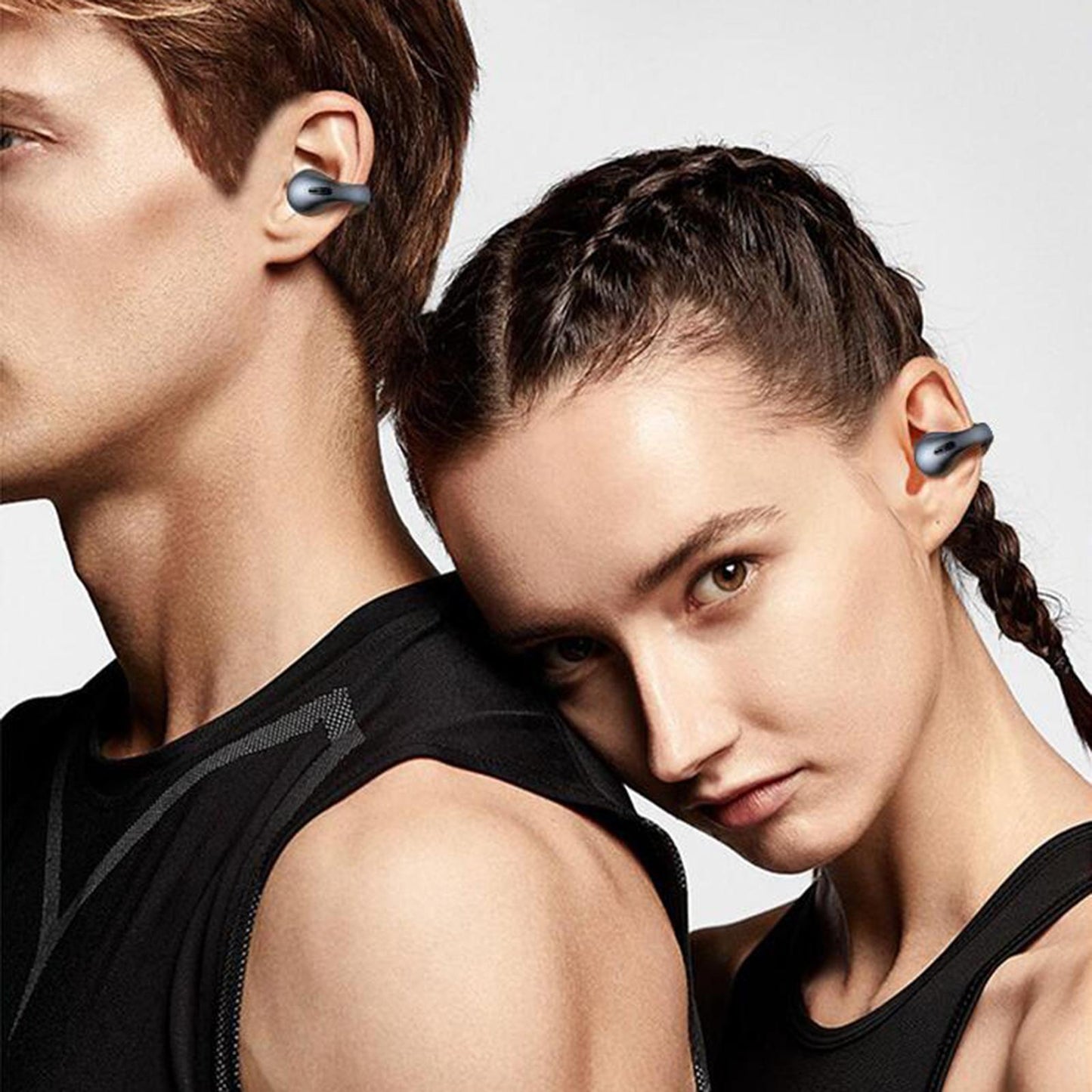Ear Clip Wireless Earphones Low Latency Noise Reduction for Running Sports Black