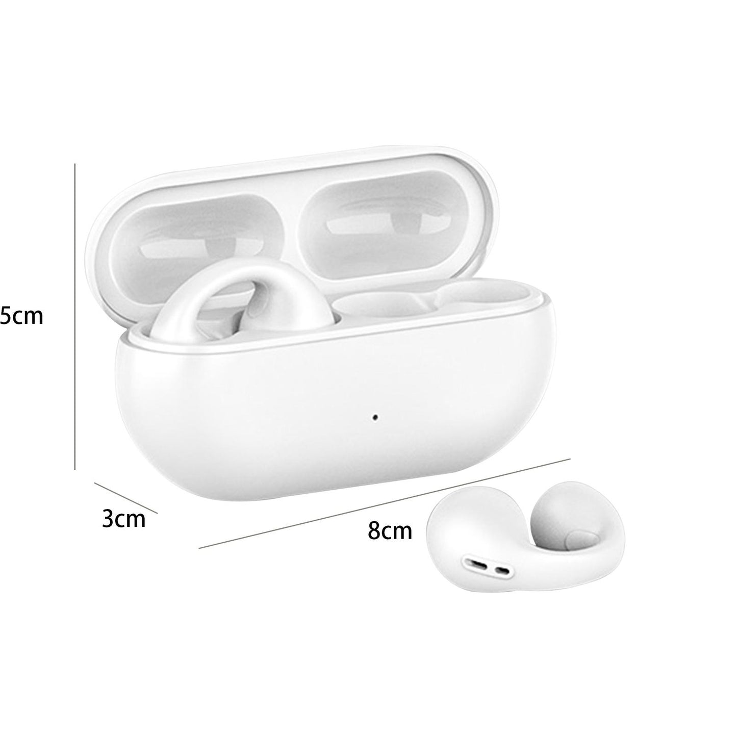 Ear Clip Wireless Earphones Low Latency Noise Reduction for Running Sports White