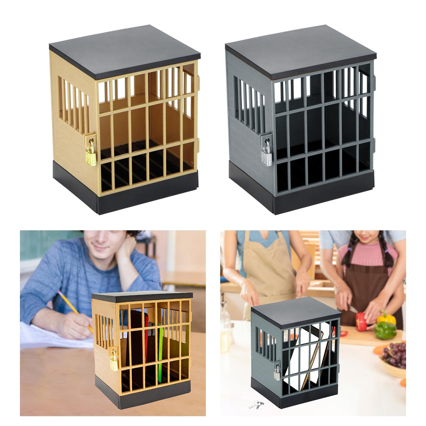 Smartphone Lock Box Jail Prison for Prevent Excessive Games Kids Adults Khaki